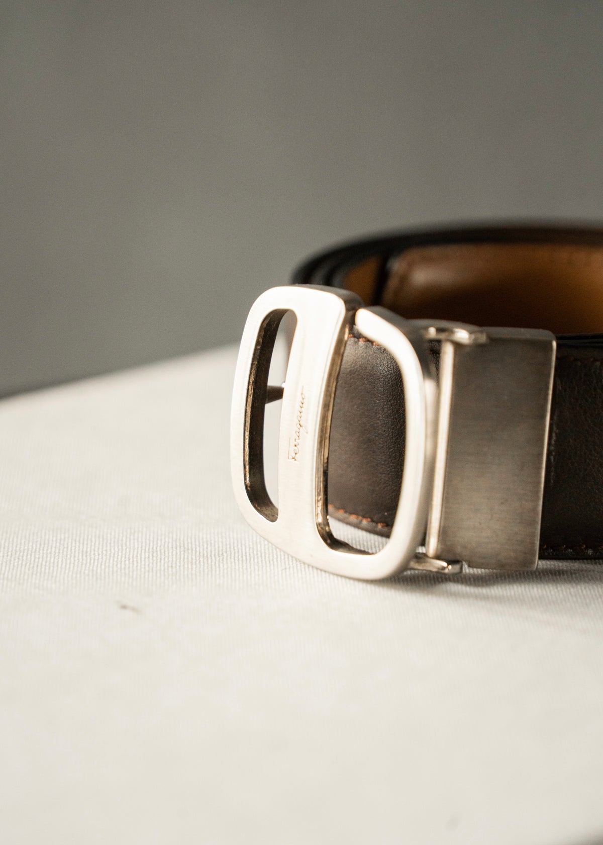 10's Salvatore Ferragamo reversible leather belt