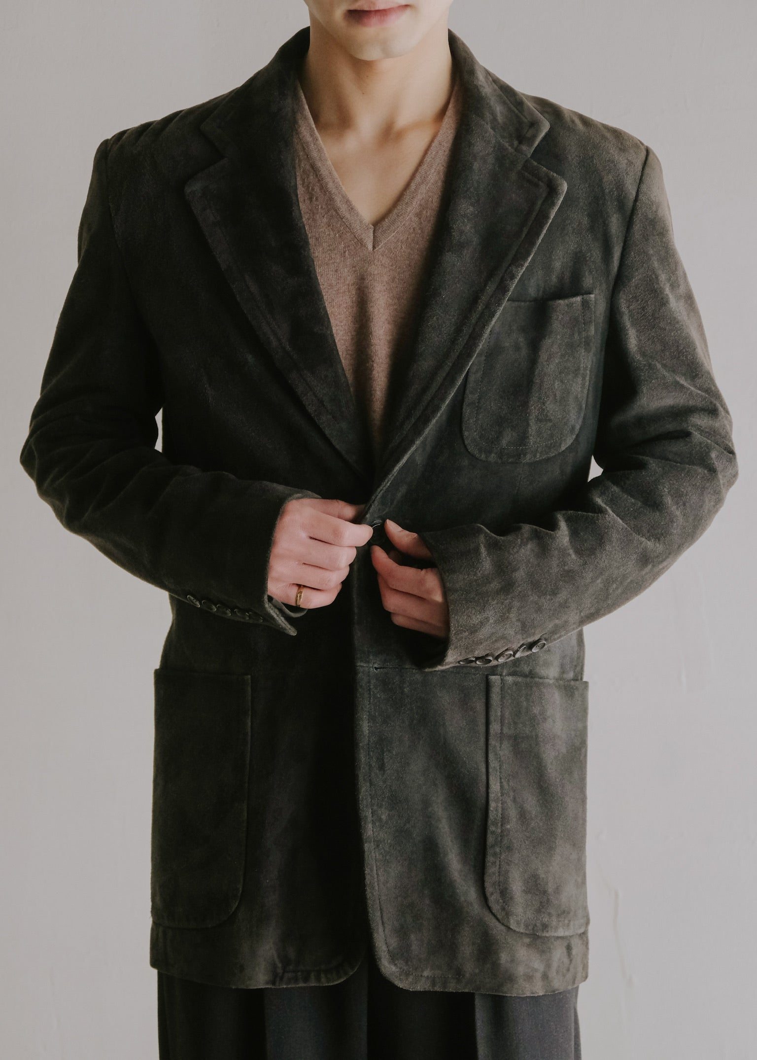 Gucci by Tom Ford 01AW 2b single suede leather tailored jacket