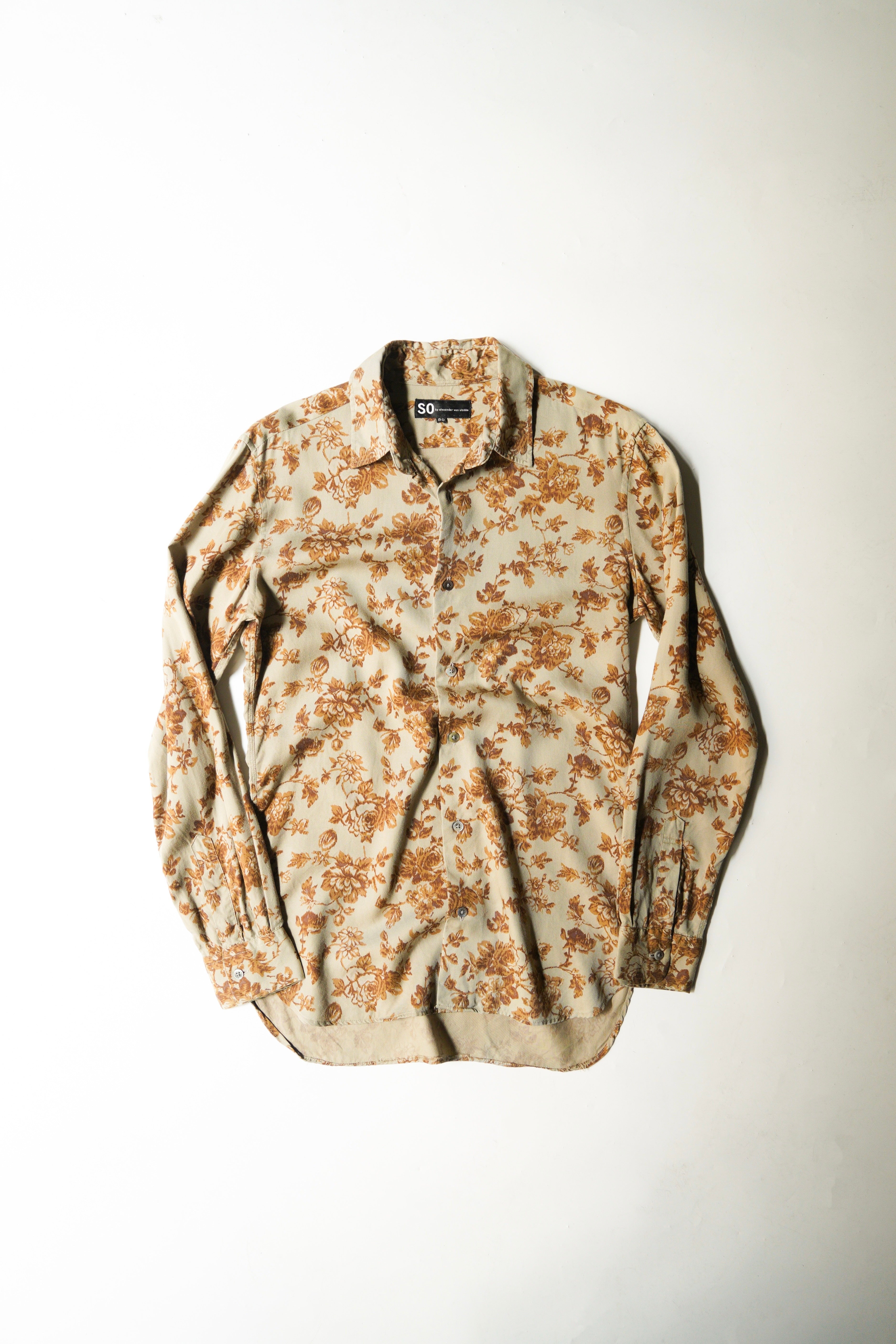 90-00’s So by alxander van slobe flower pattern shirt