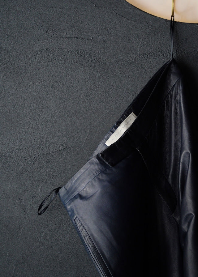 RUFFO RESEARCH 01SS piping straight leather trousers by Sophia Kokosalaki