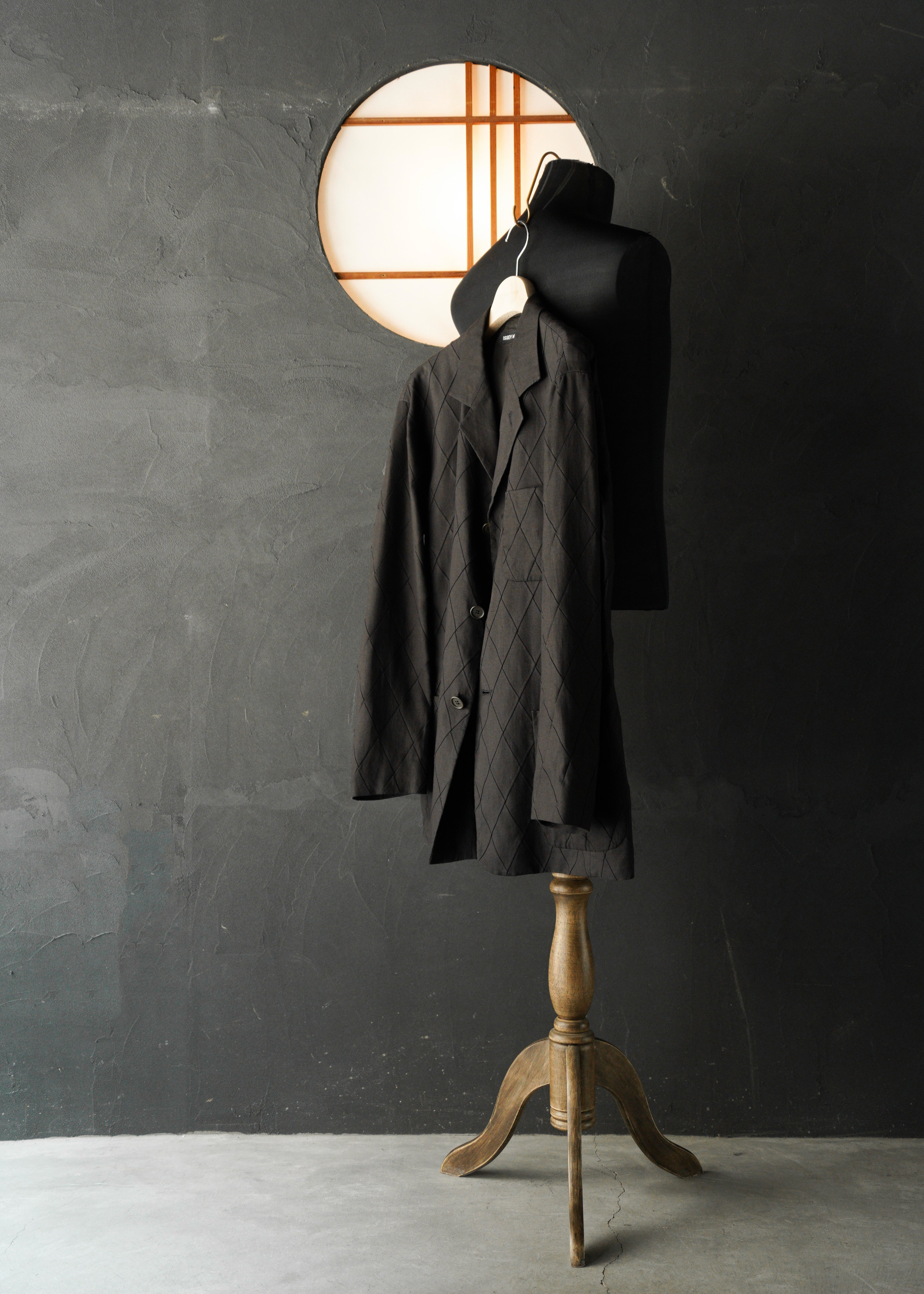 ISSEY MIYAKE MEN 02SS diamond stitch 3 b linen tailored jacket