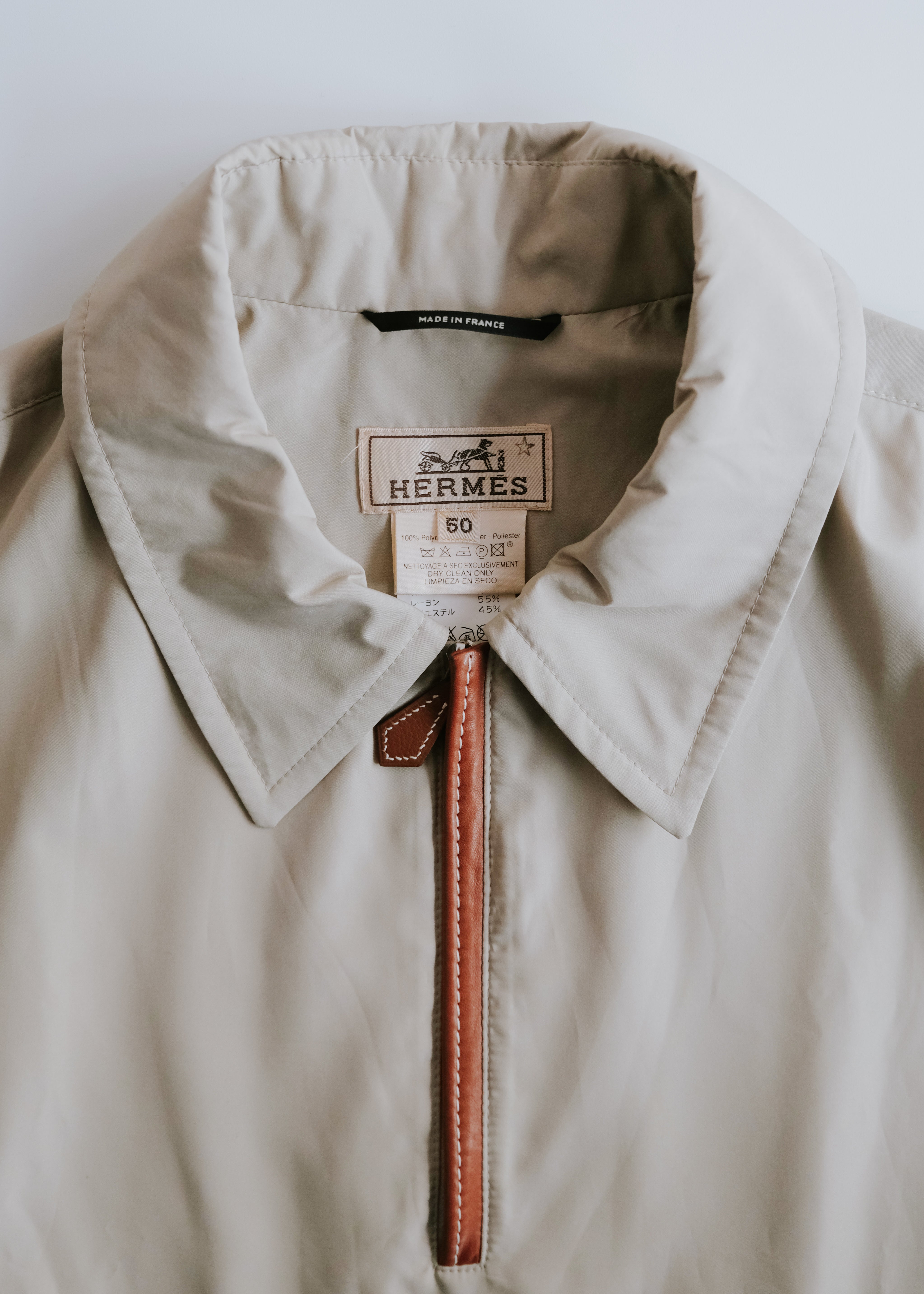 HERMÈS 00's half zip polyester light padded jacket