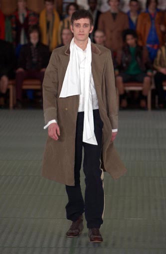 DRIES VAN NOTEN 03AW side line wool easy pants