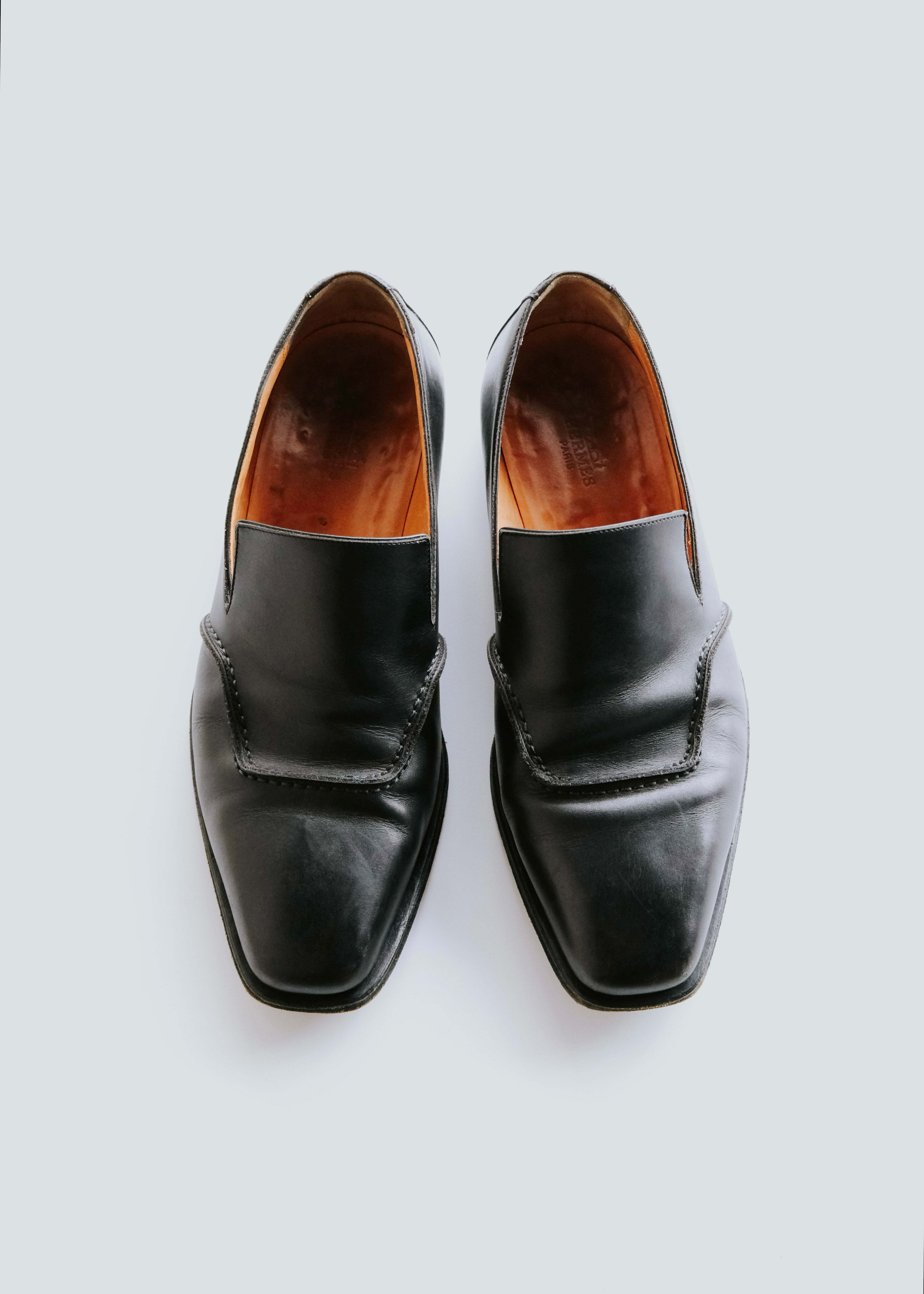 90-00's HERMÈS square toe leather venetian loafers