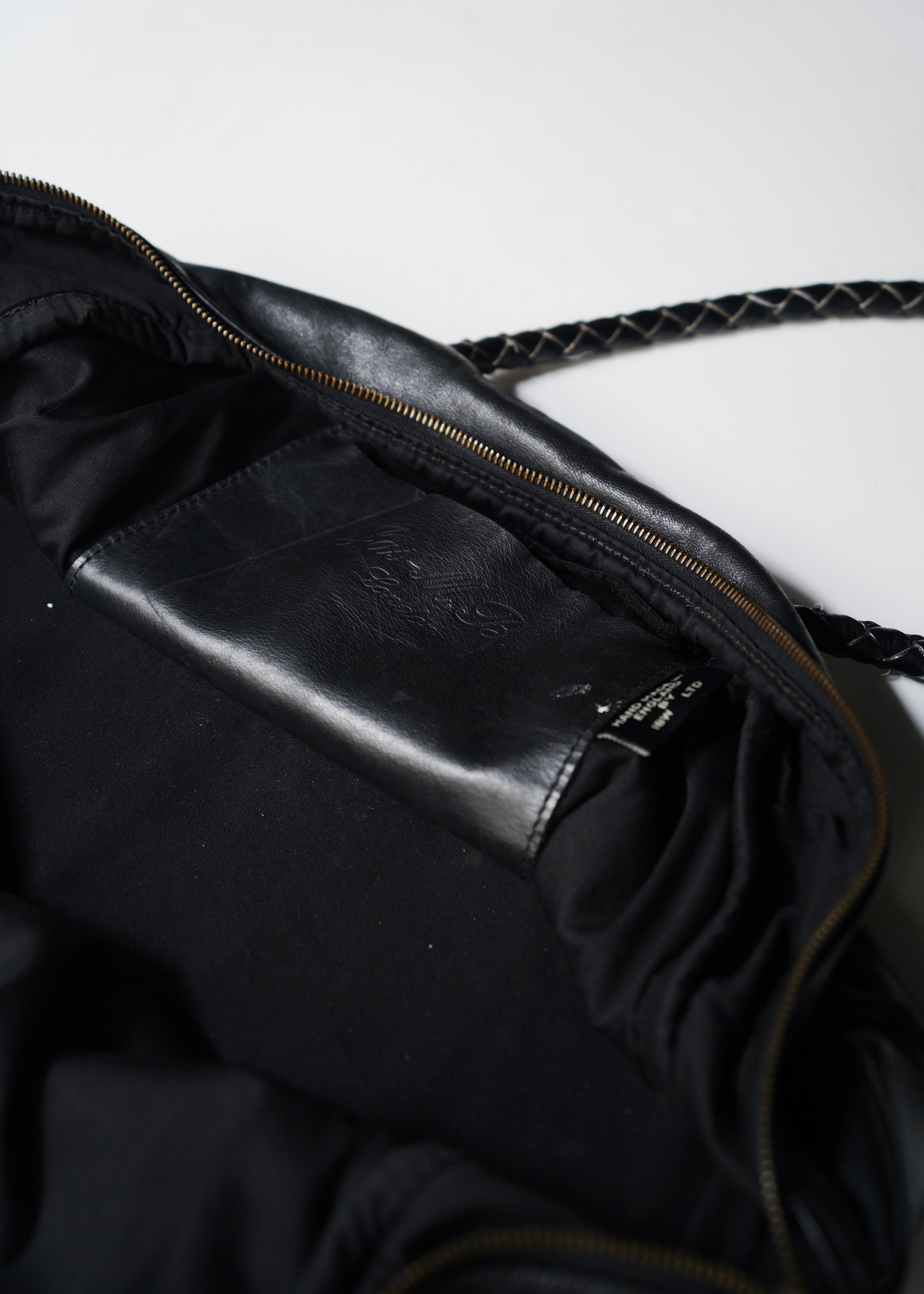Leather boston bag