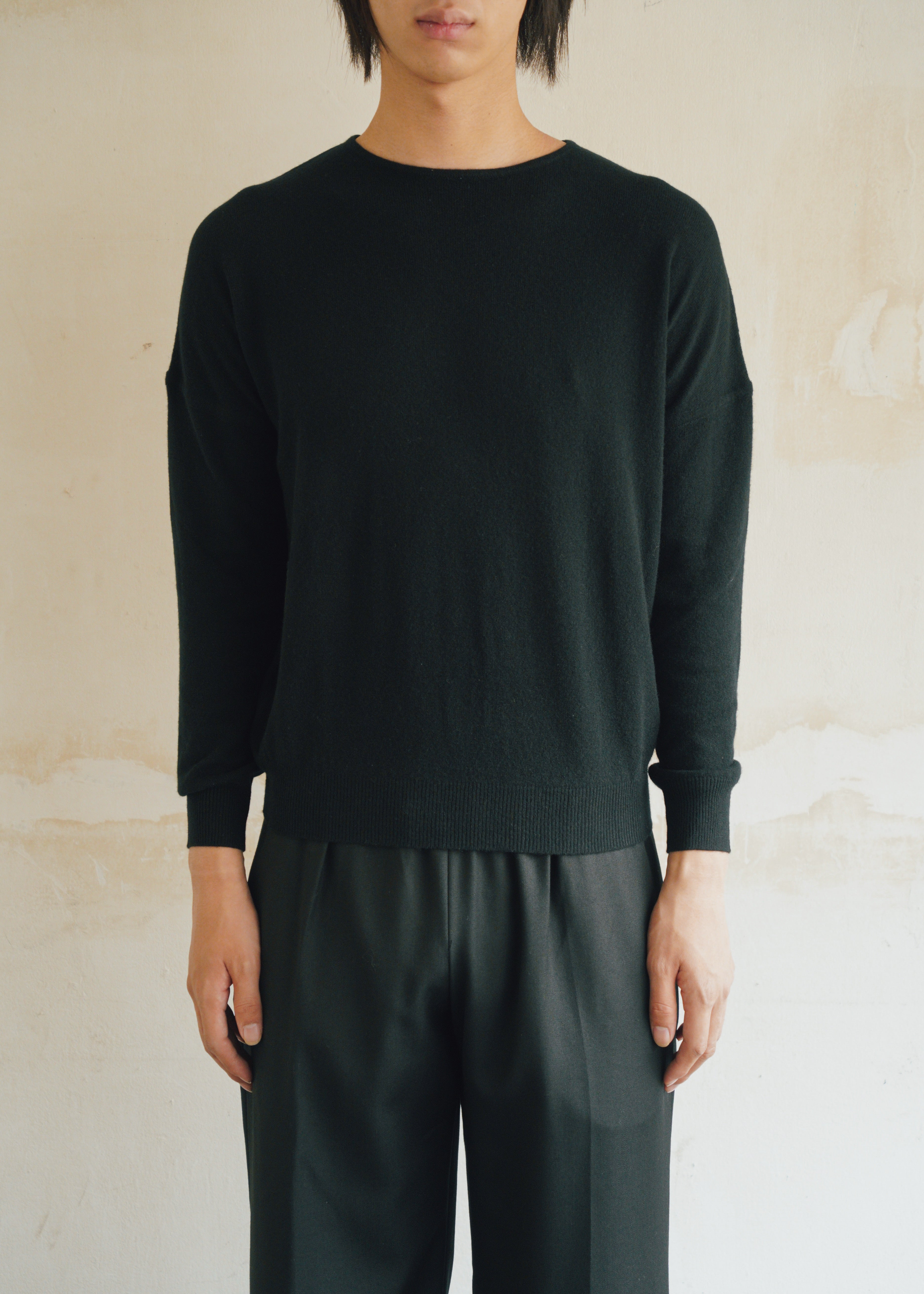 JEANPAULKNOTT ジャンポールノット 26AW カシミヤ 100% Cashmere ROUND NECK SWETER BLACK メンズ
