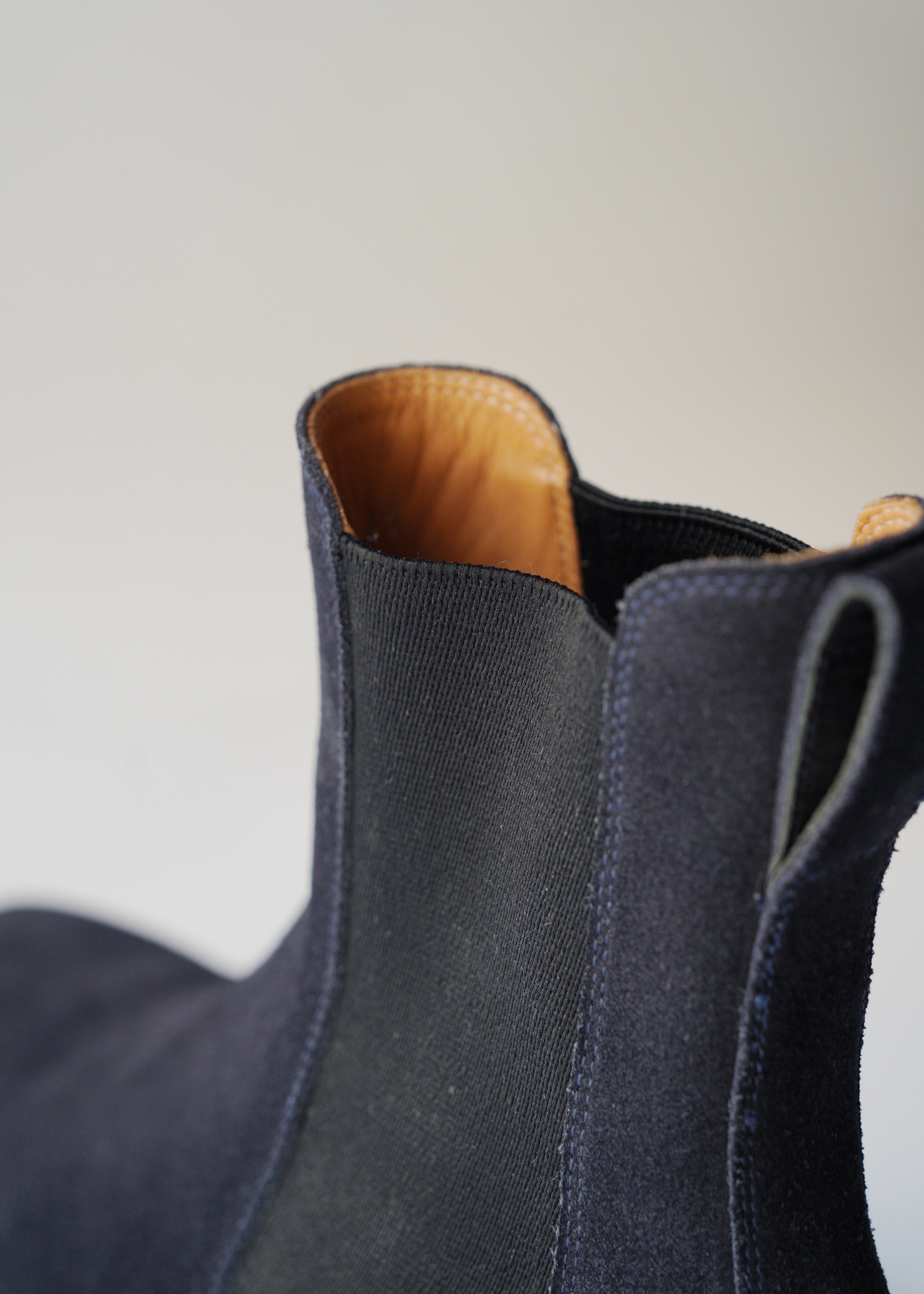 DRIES VAN NOTEN suède leather pointed toe side gore boots