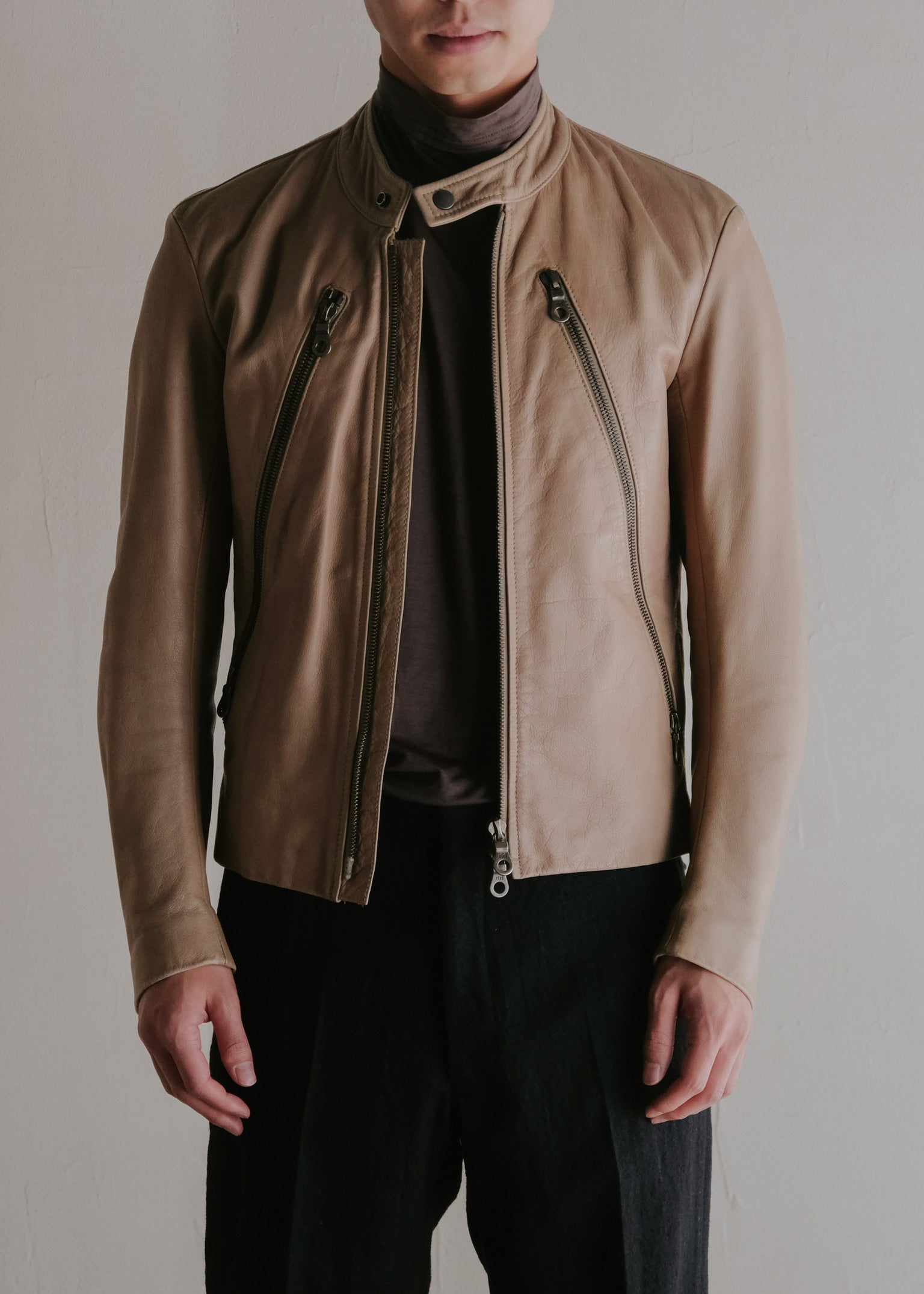 Martin Margiela 08SS 5 zip leather riders jacket