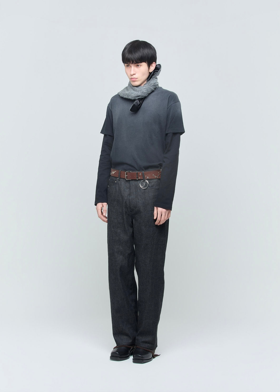 SHOOP 26AW RANDOM STUDS BELT / Brown