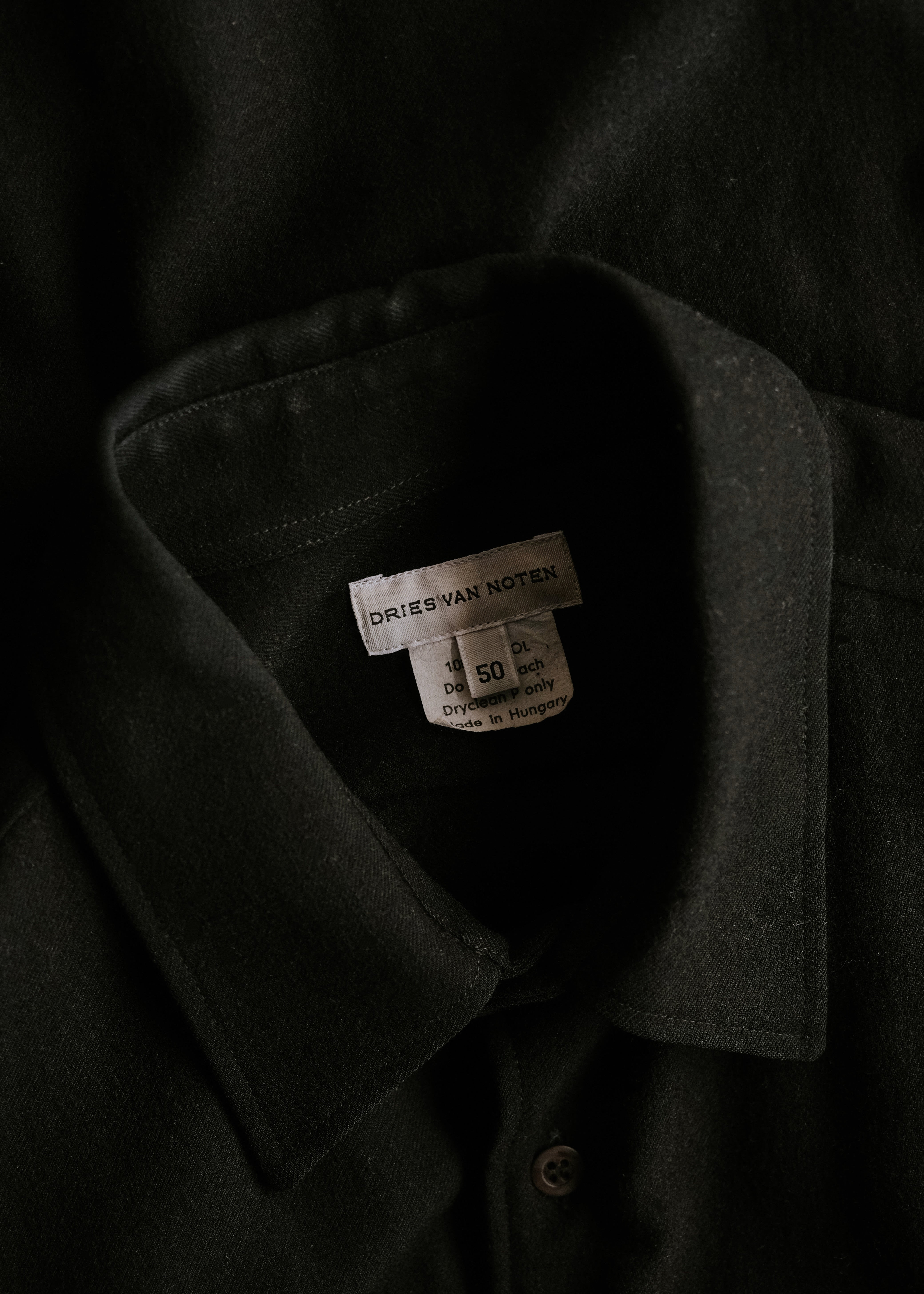 00's DRIES VAN NOTEN wool regular collar shirt