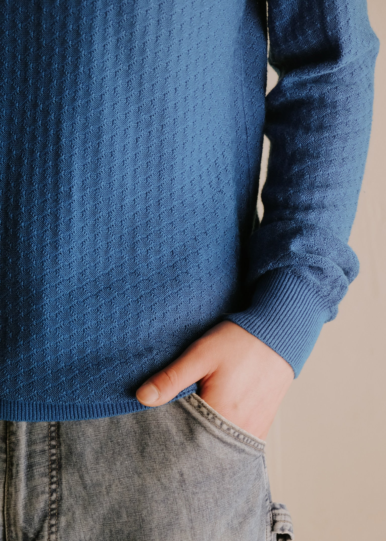 EMPORIO ARMANI 14SS light weight crew neck knit