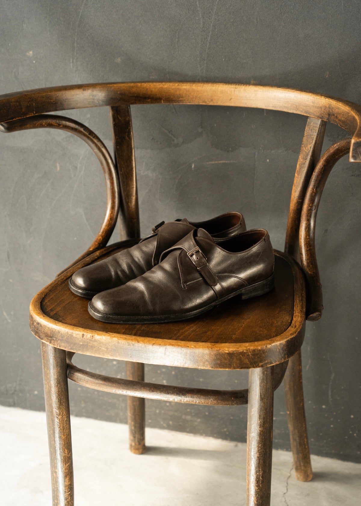 90’s GUCCI single monk square toe boot
