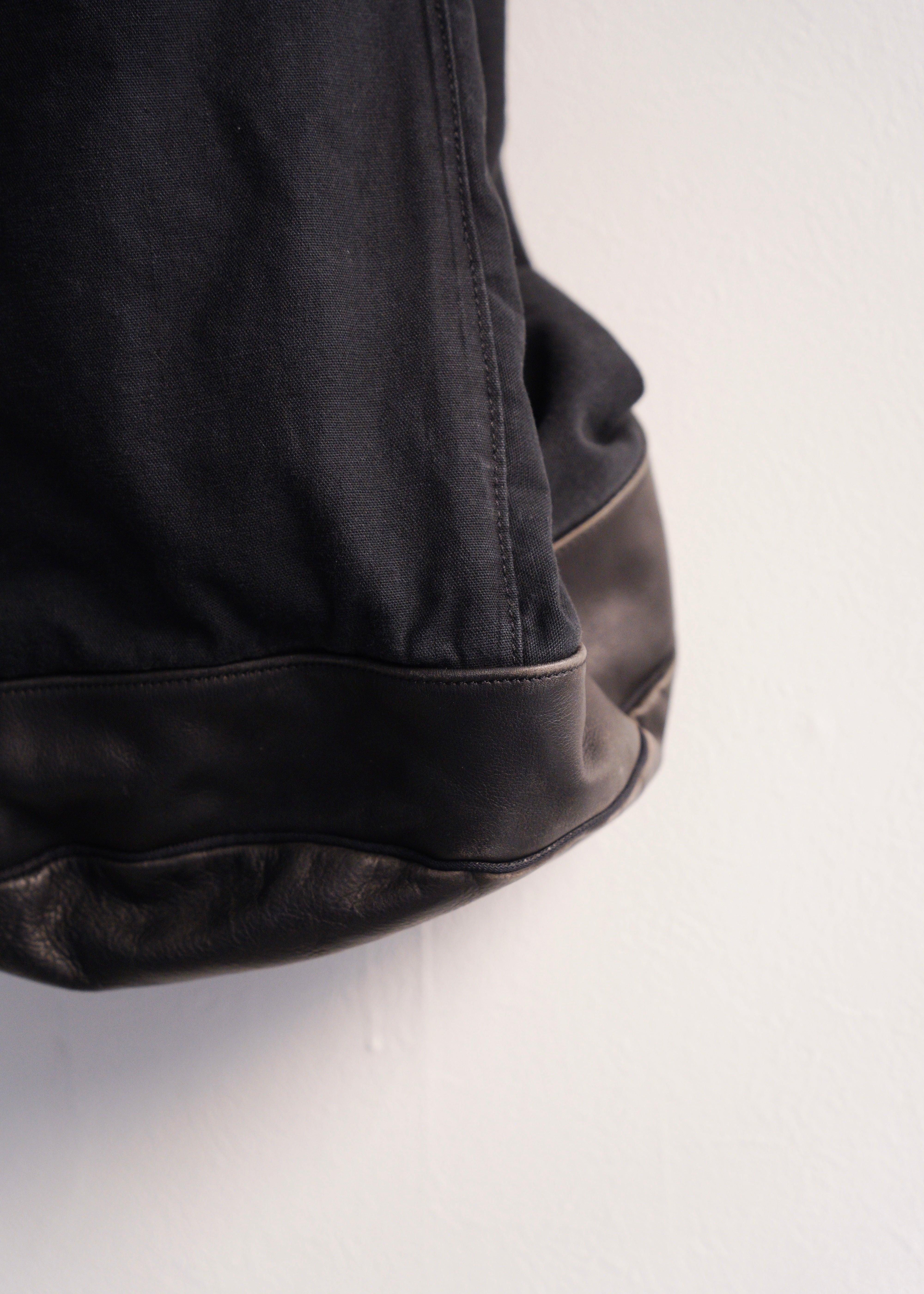 90's agnes b. switching cotton leather bonsack