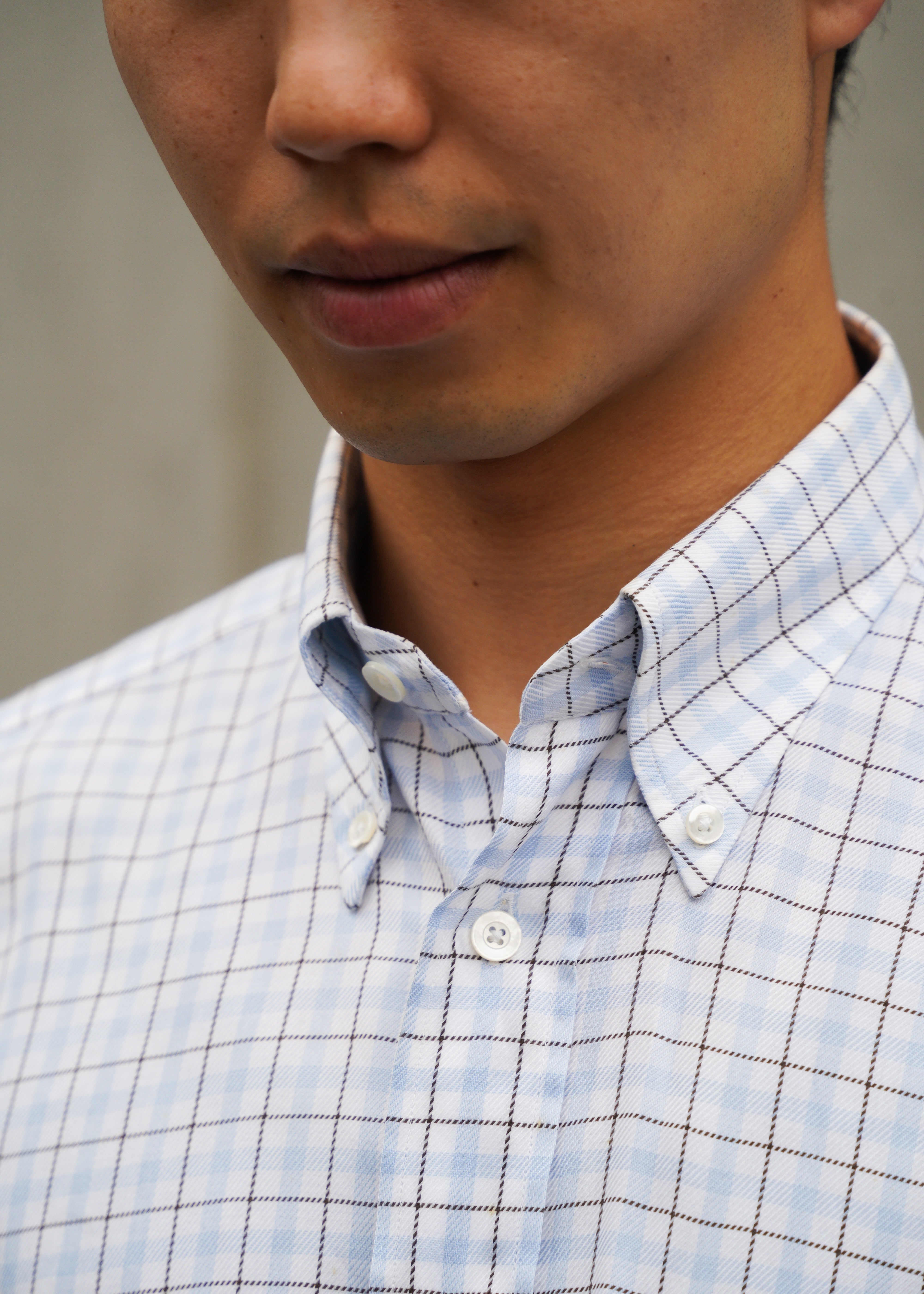 80-90's HERMÈS windowpane check button down shirt