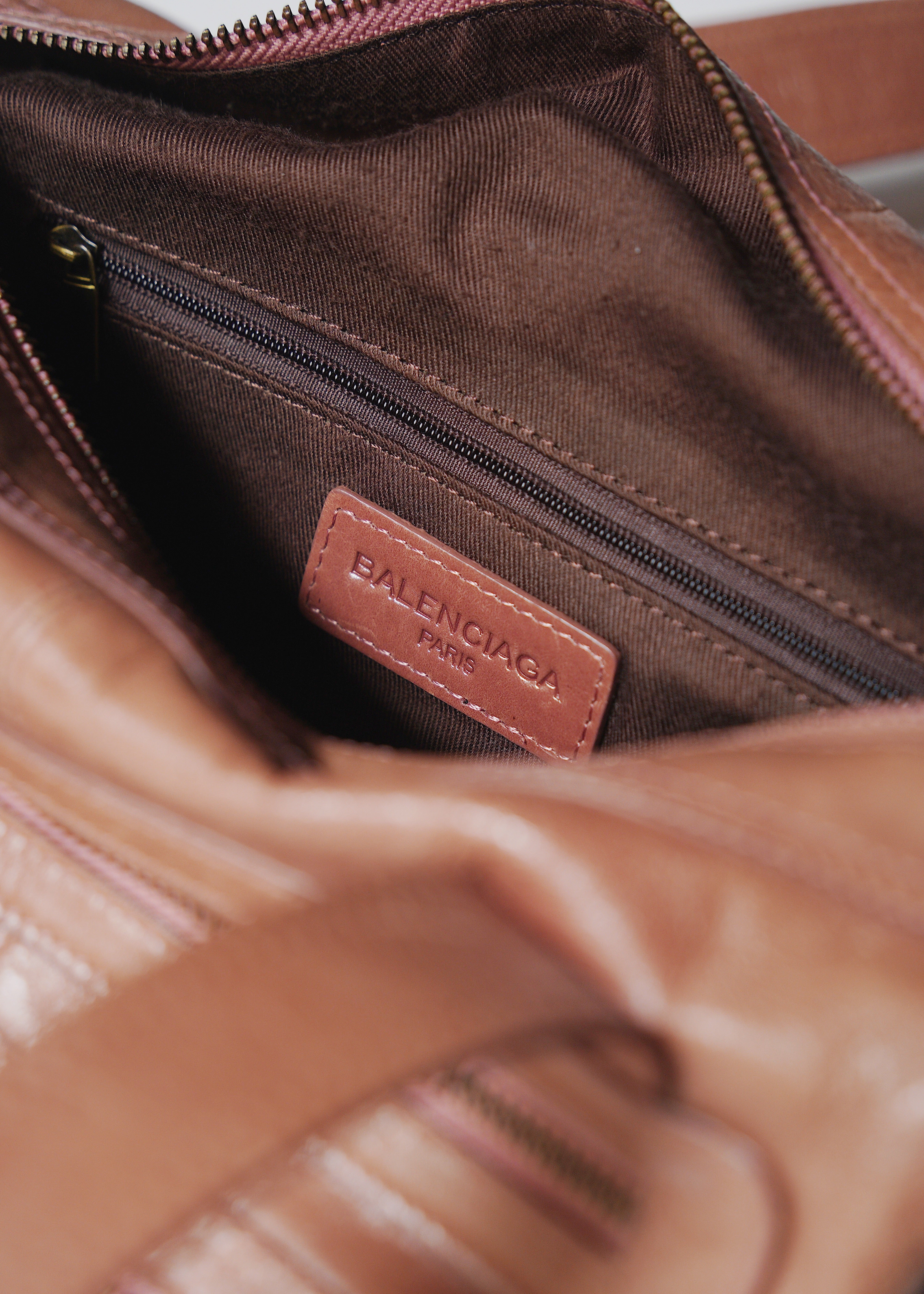 00's BALENCIAGA leather boston bag