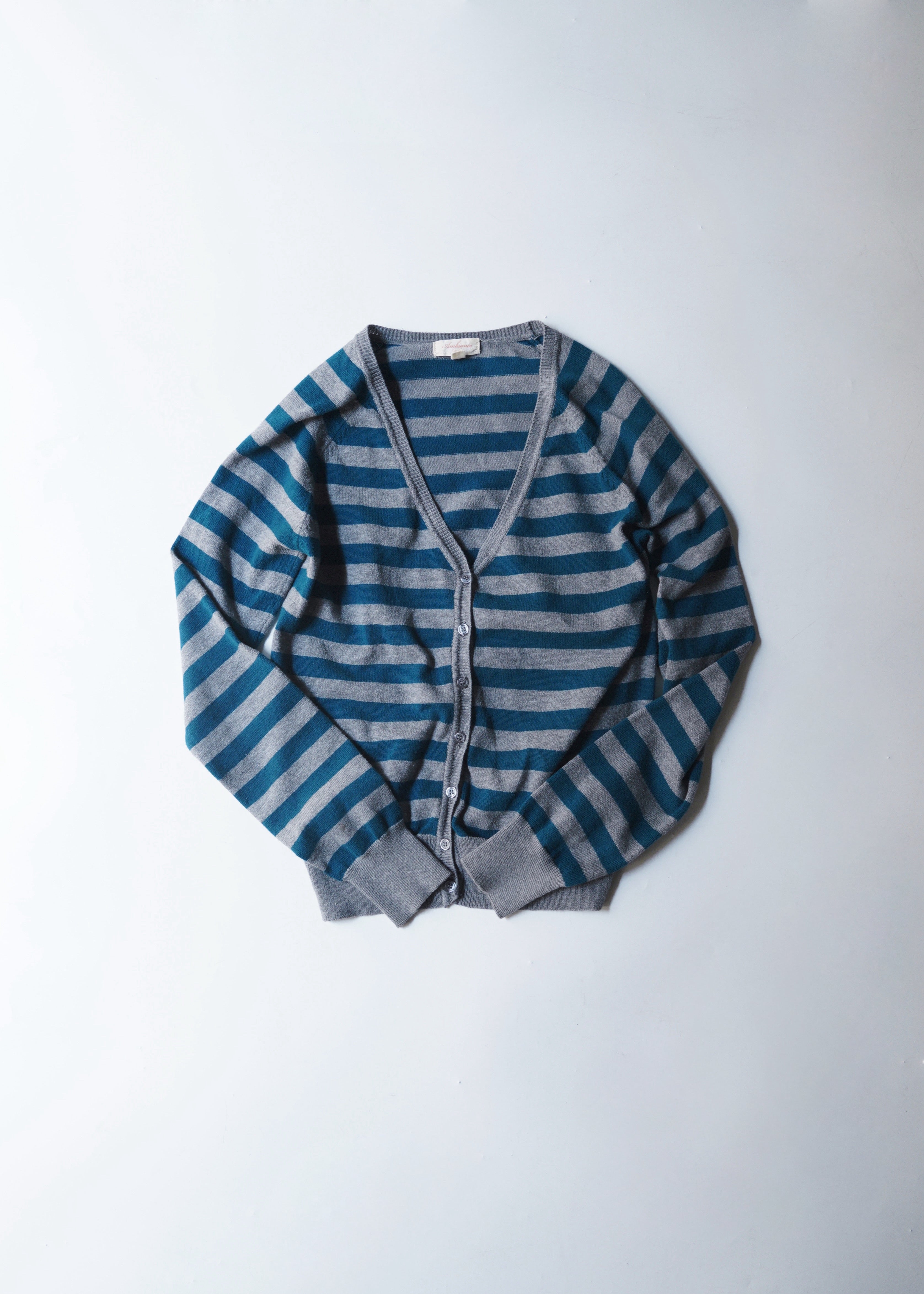 Retro striped v-neck cardigan