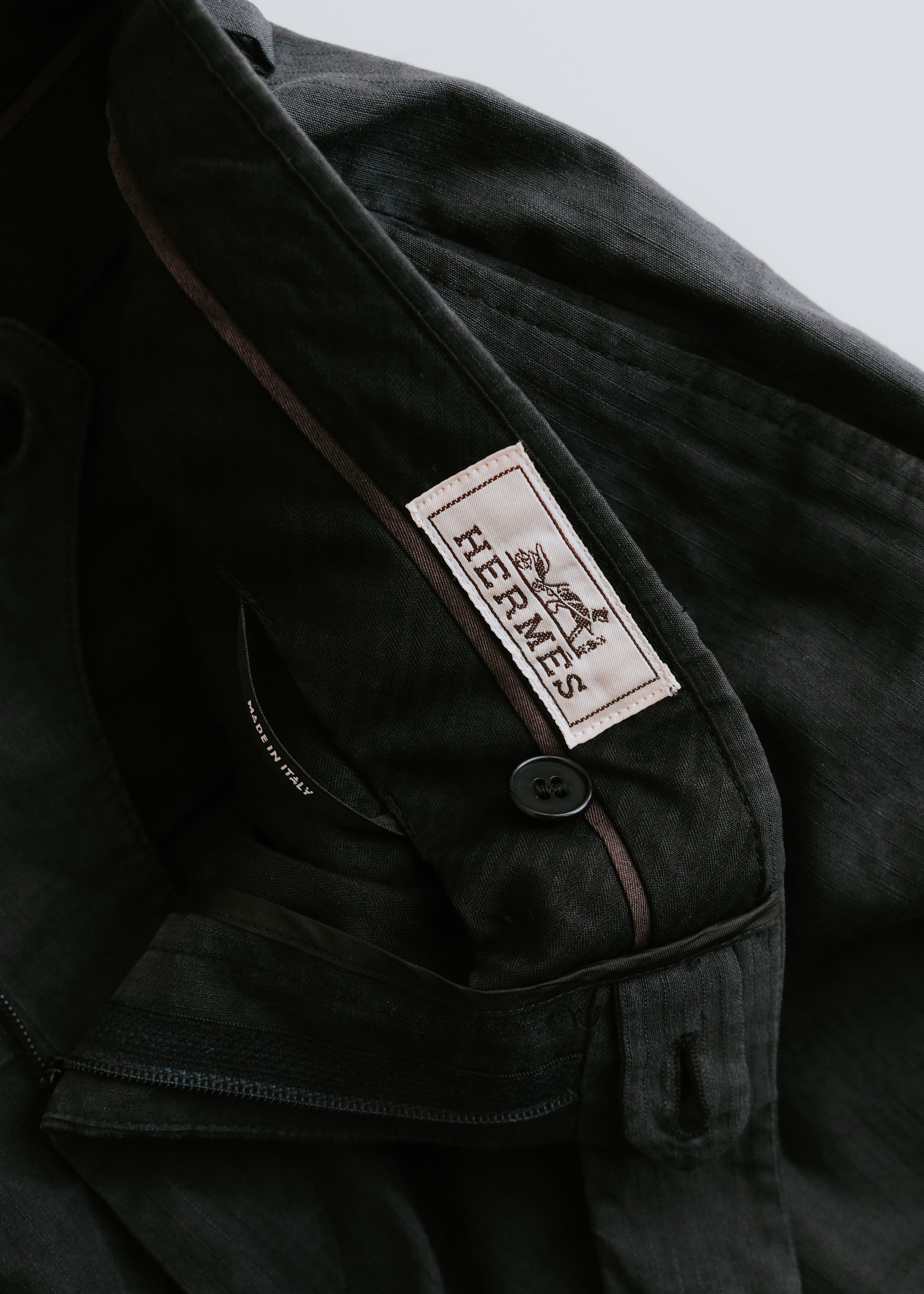 00's HERMÈS cotton linen tapered trousers