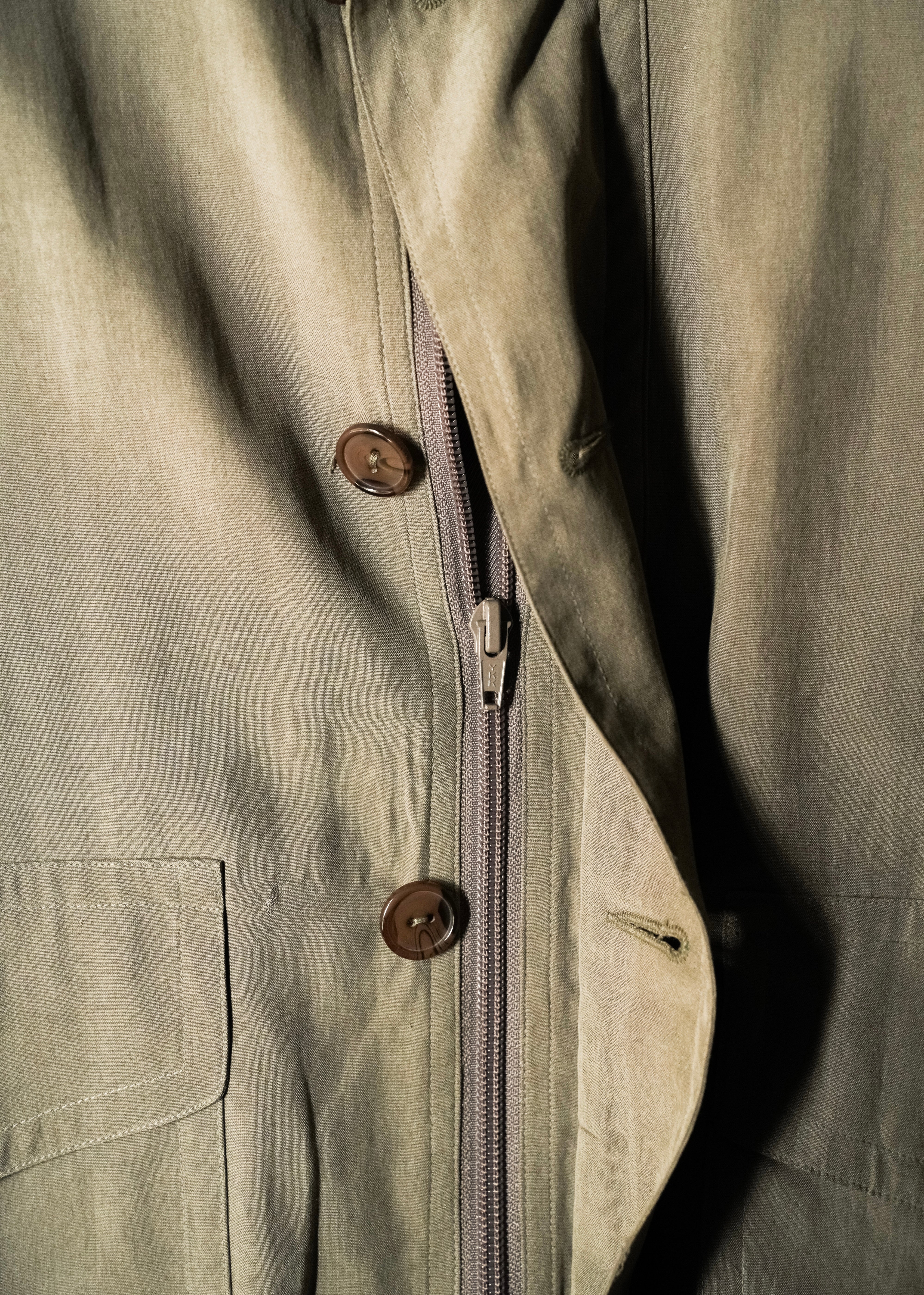 80-90‘s Pierre Cardin ESPACE raglan sleeve stand collar silk zip up jacket
