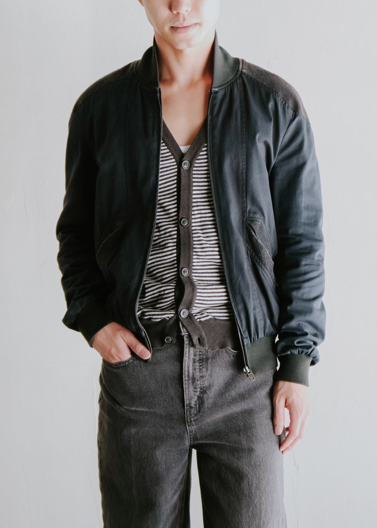 Martin Margiela マルタンマルジェラ 08SS レザー switching shoulder bomber ジャケット メンズ