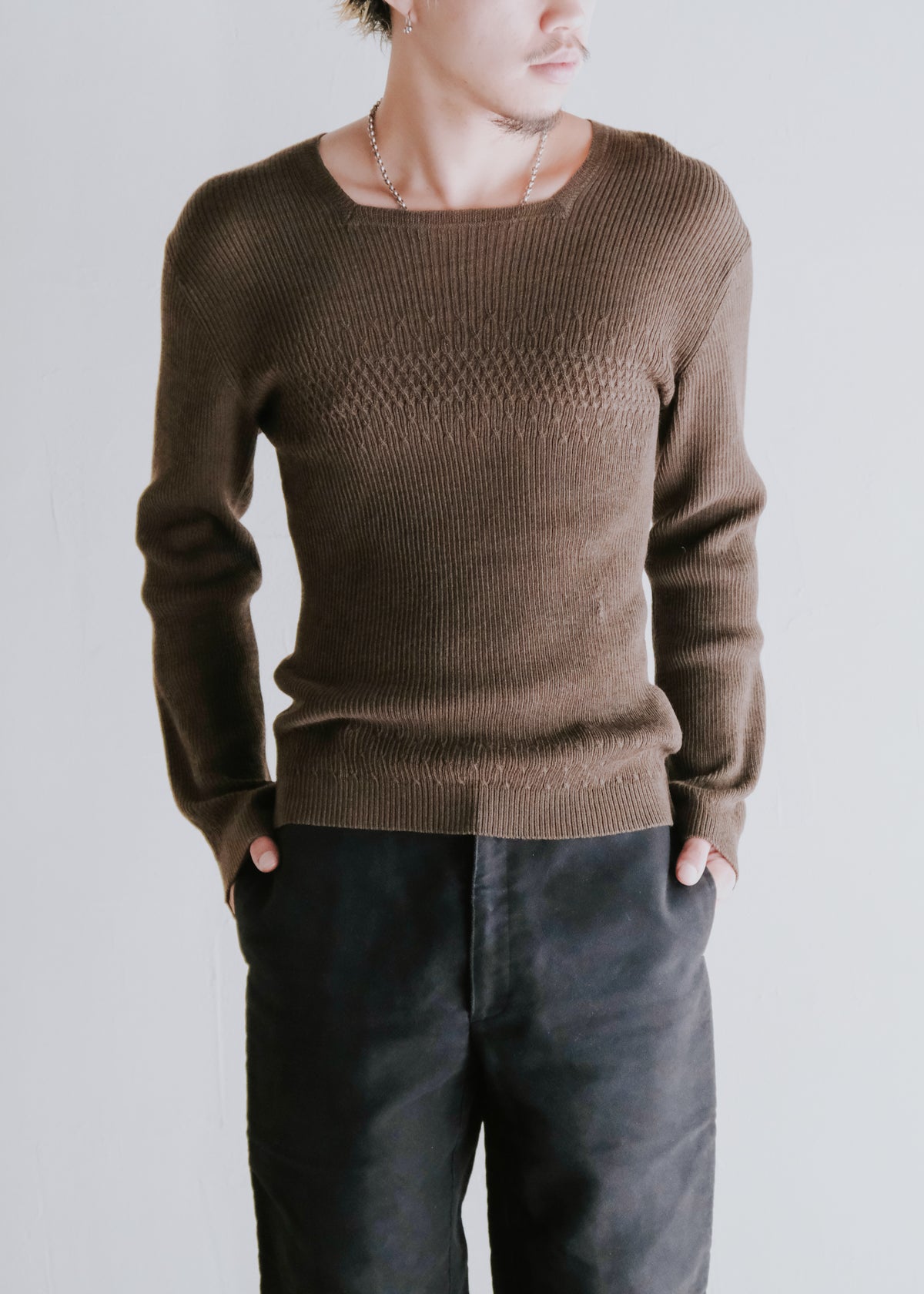 COMME des GARÇONS HOMME PLUS 98FW square neck knit