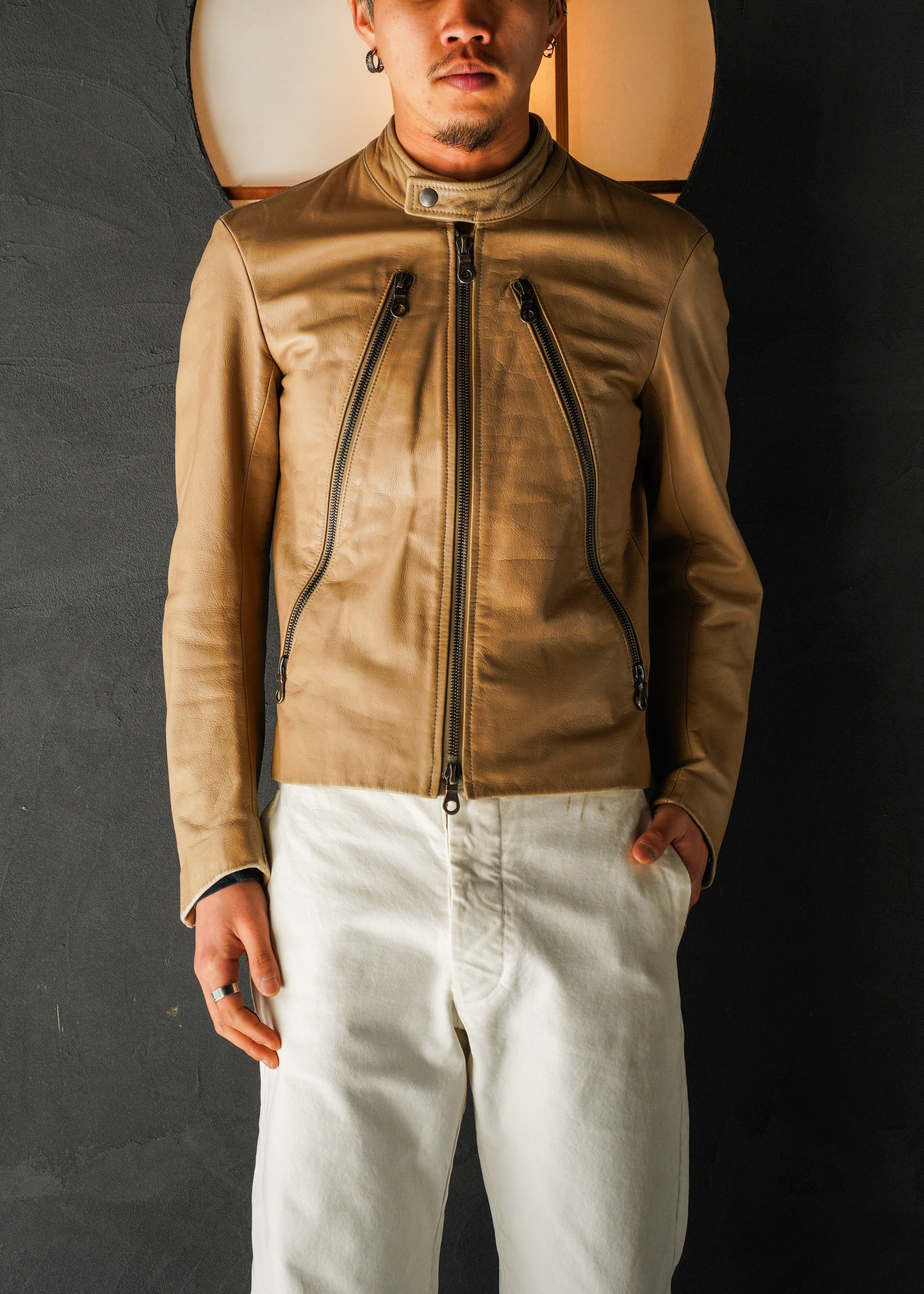 Martin Margiela 08SS 5 zip leather riders jacket