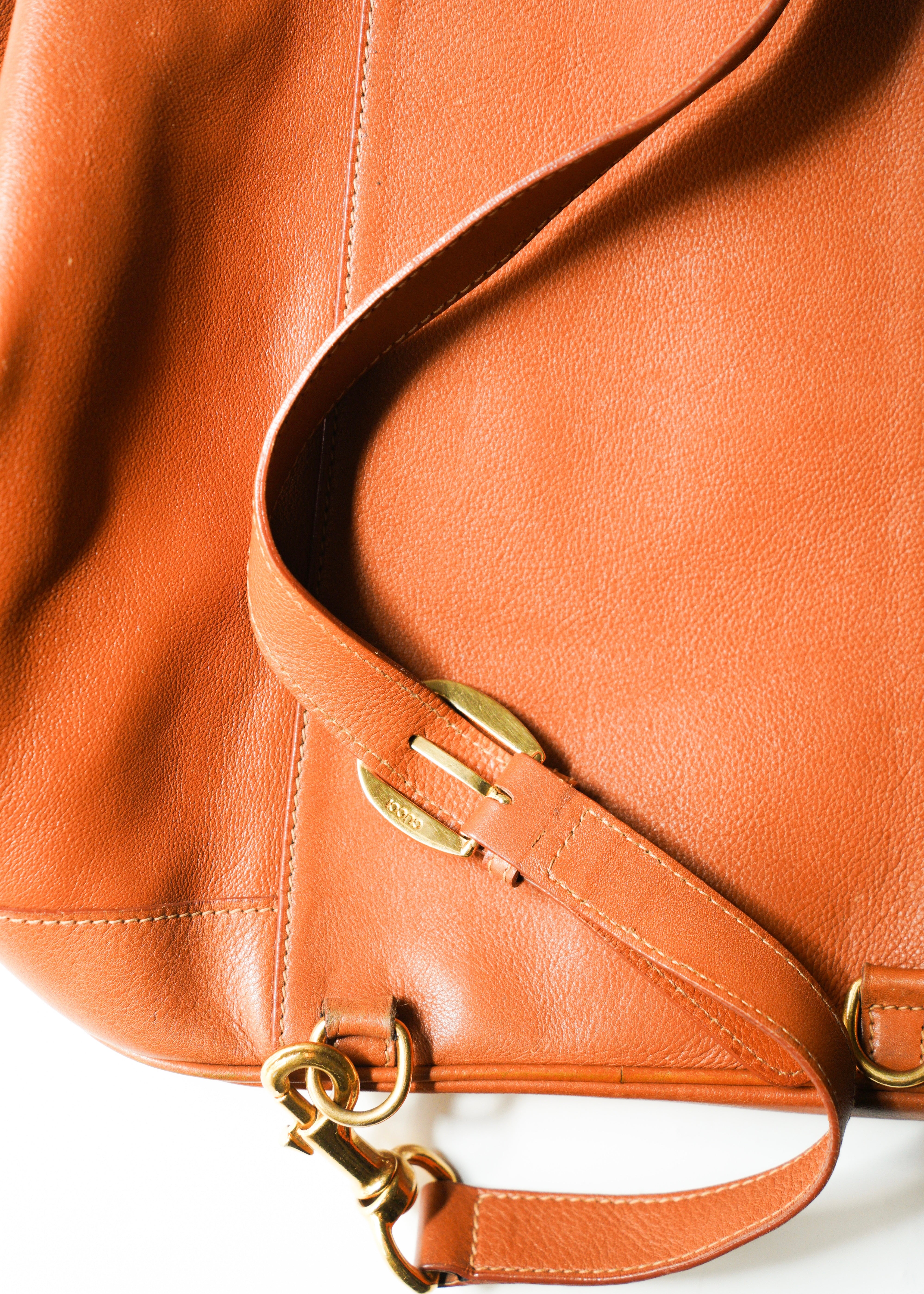 GUCCI グッチ 90-00年代 バンブー handle レザー ショルダーバッグ メンズ