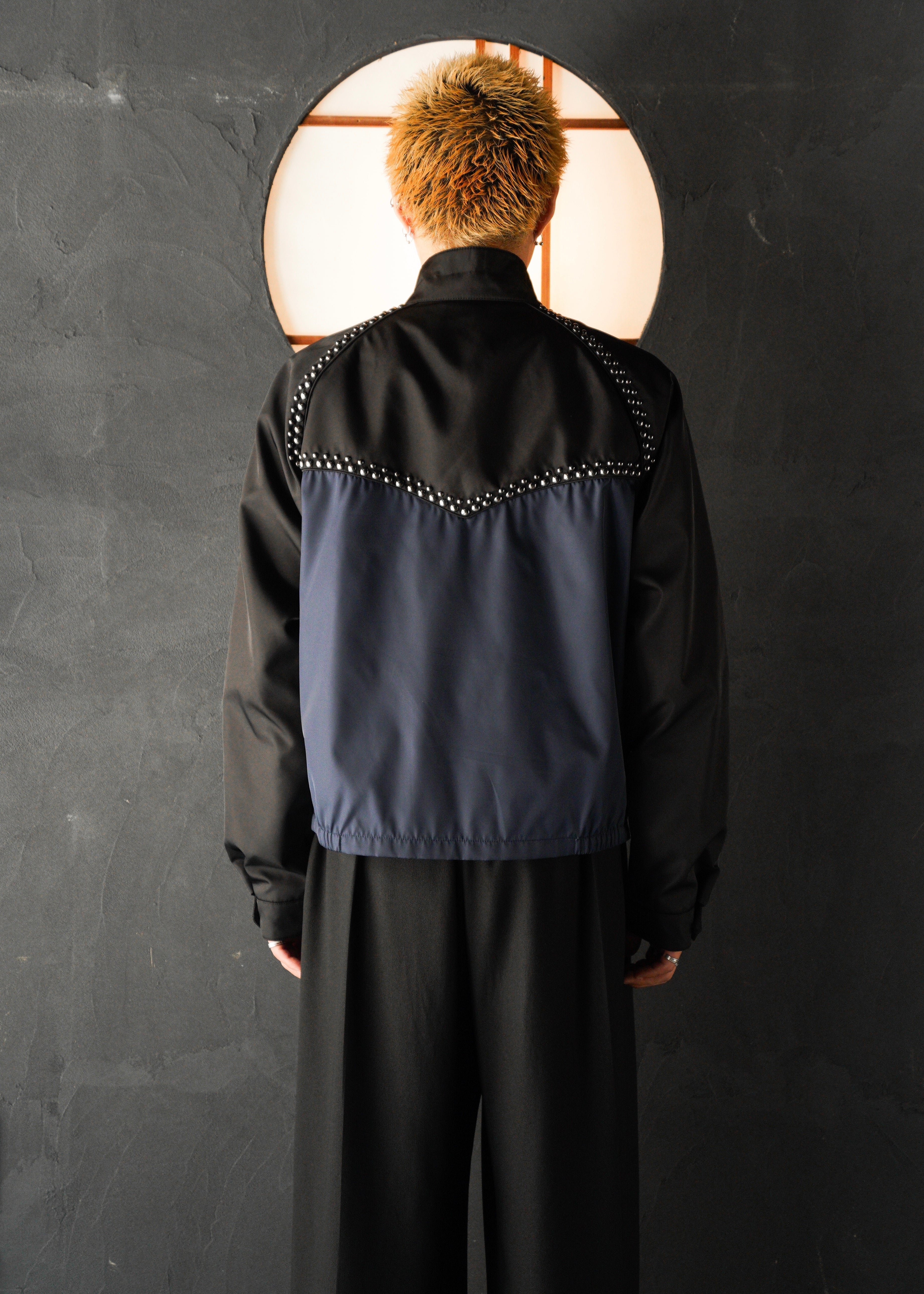 PRADA 12SS bicolor nylon studs blouson