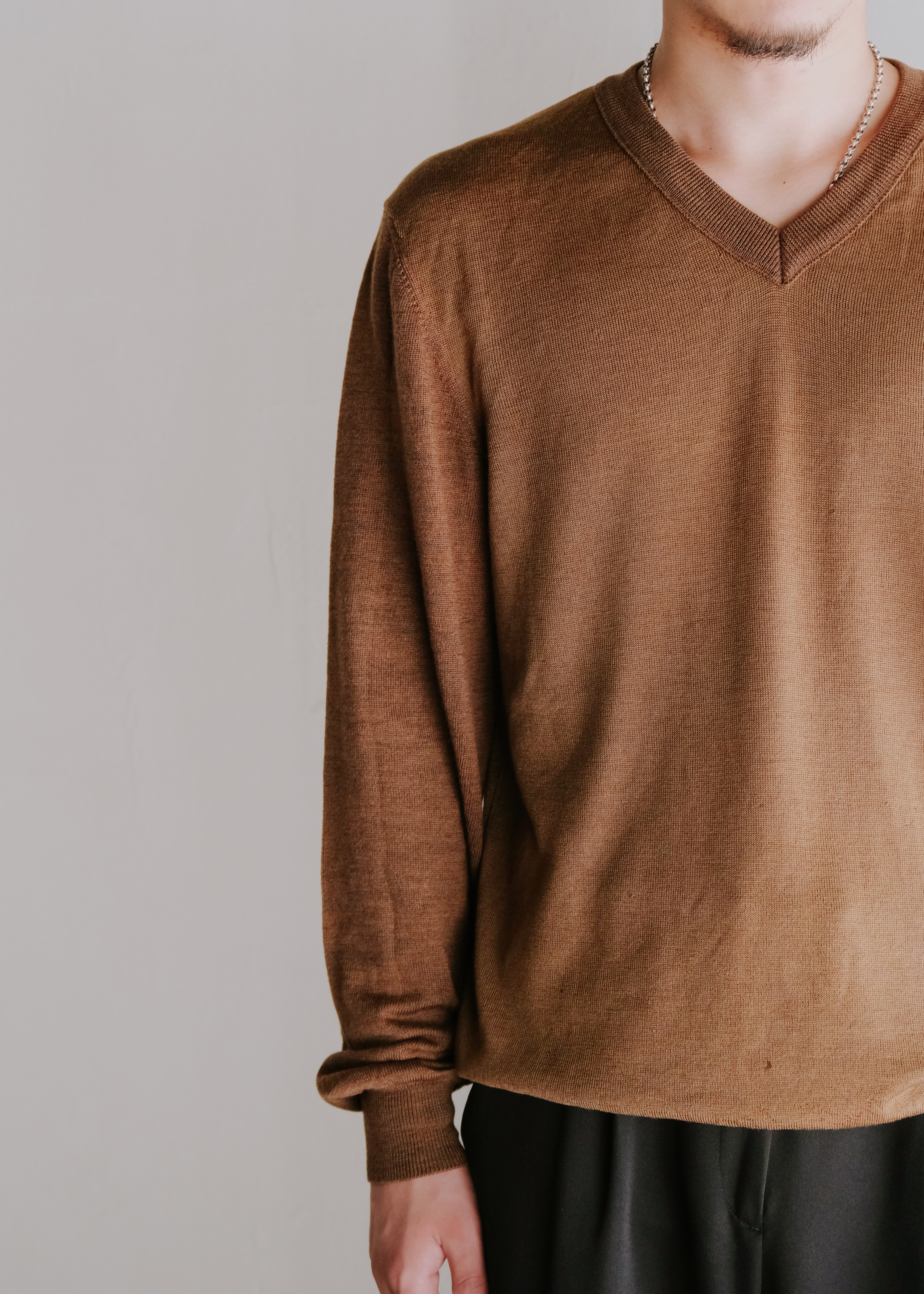 Martin Margiela 06AW tri-color v neck knit