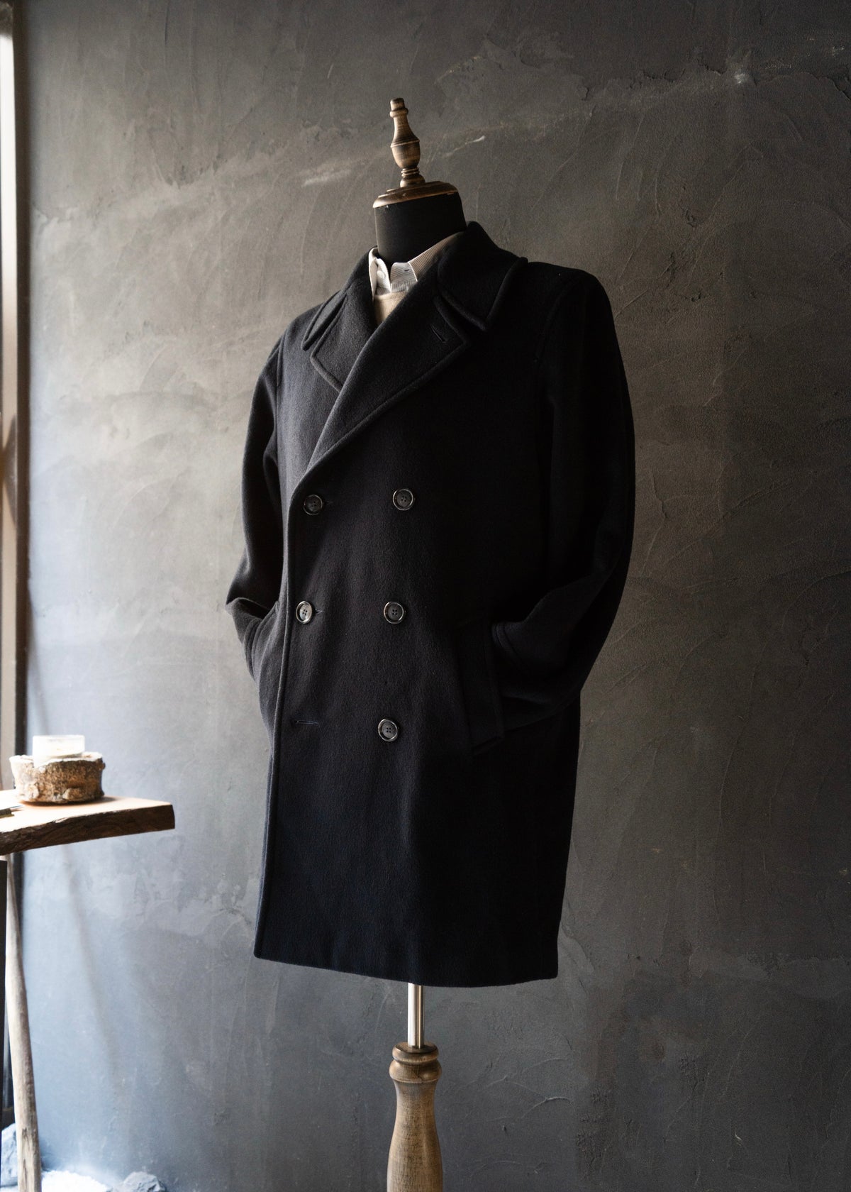 90’s agnes b. homme cashmere blend wool p coat