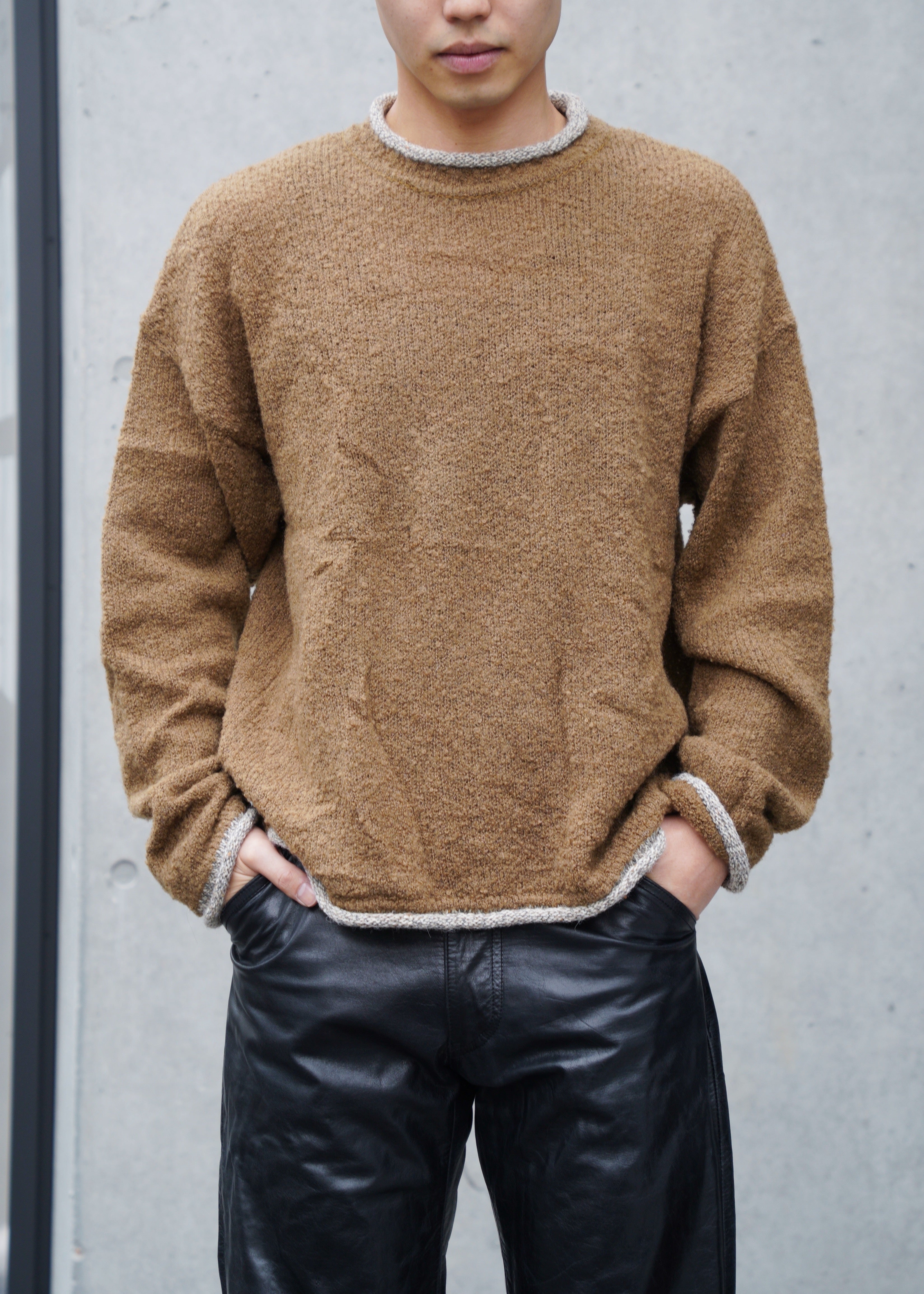 90's ARMANI JEANS mock neck wool knit