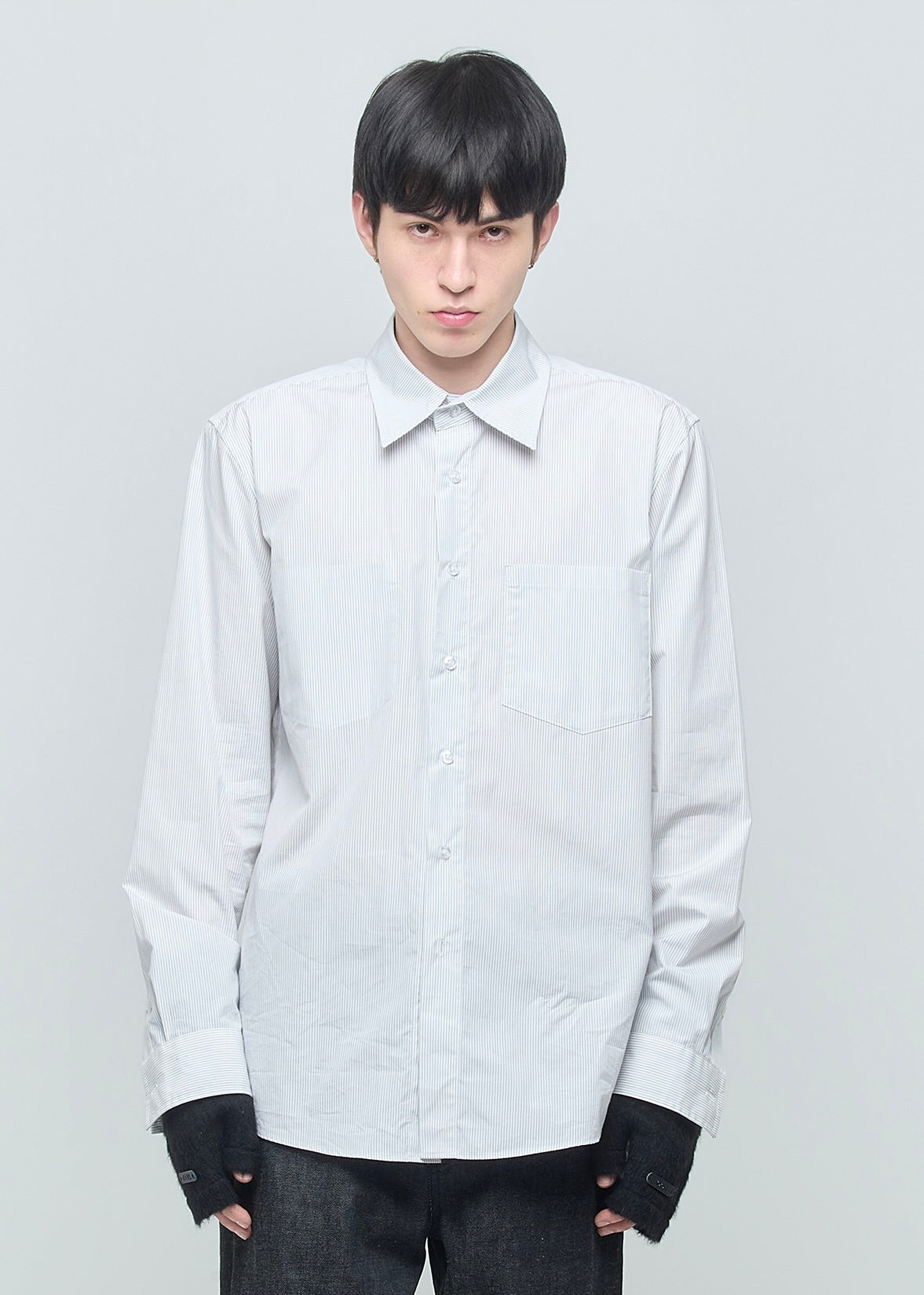 SHOOP 26AW LUCAS 2 POCKET SHIRT / White Stripes