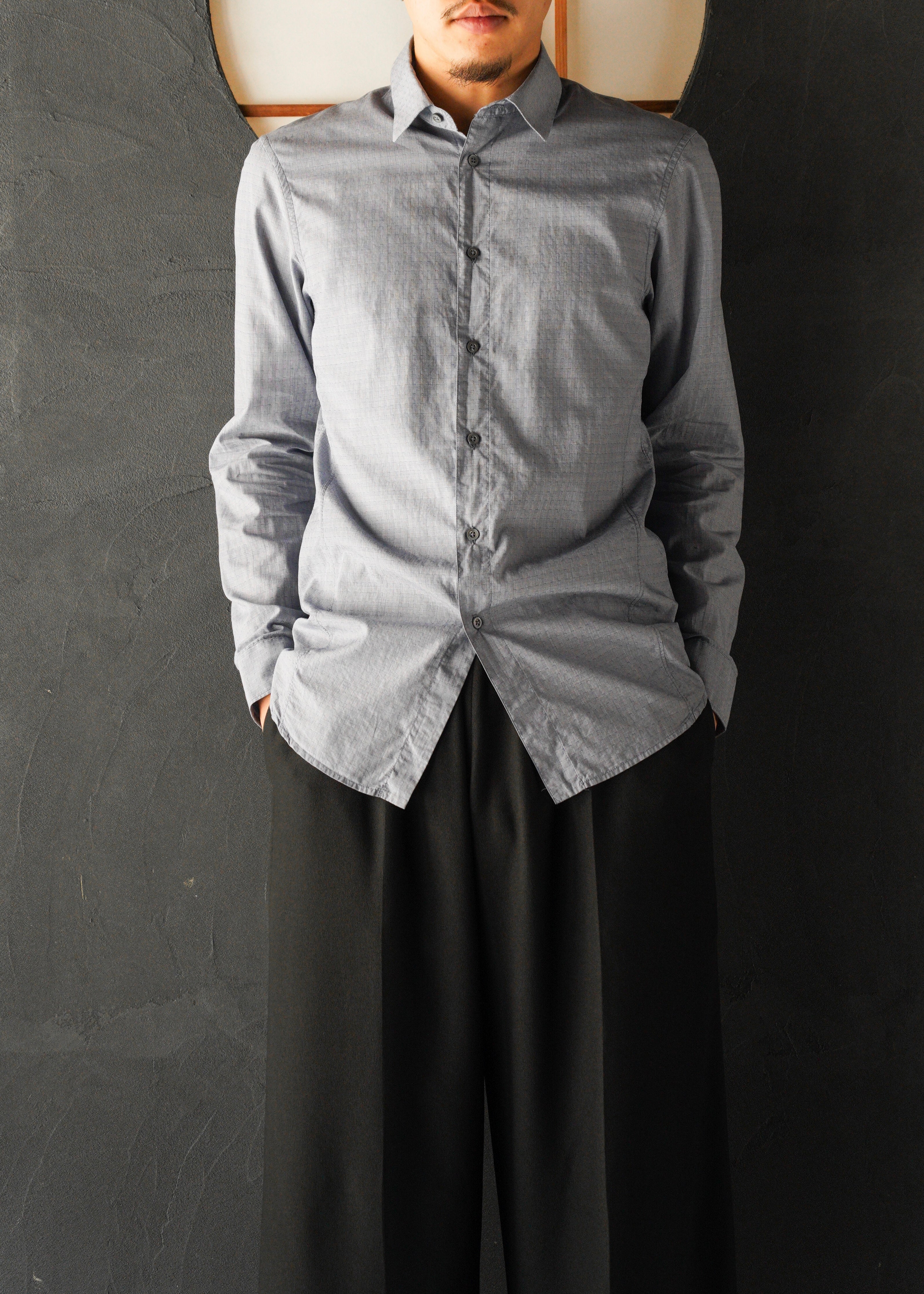 JIL SANDER 2013AW glen check regular collar cotton shirt