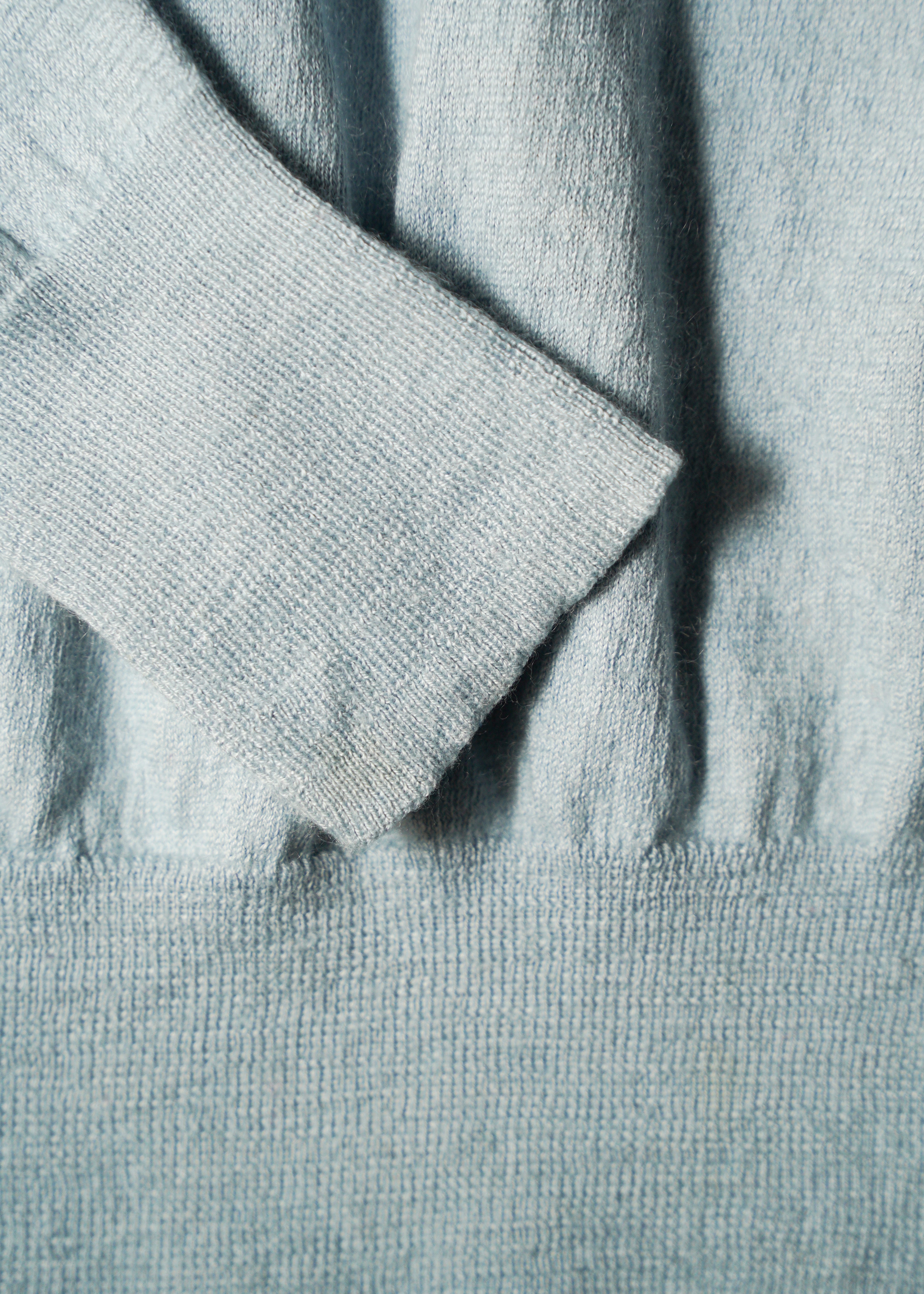 Cashmere blend half zip silk knit