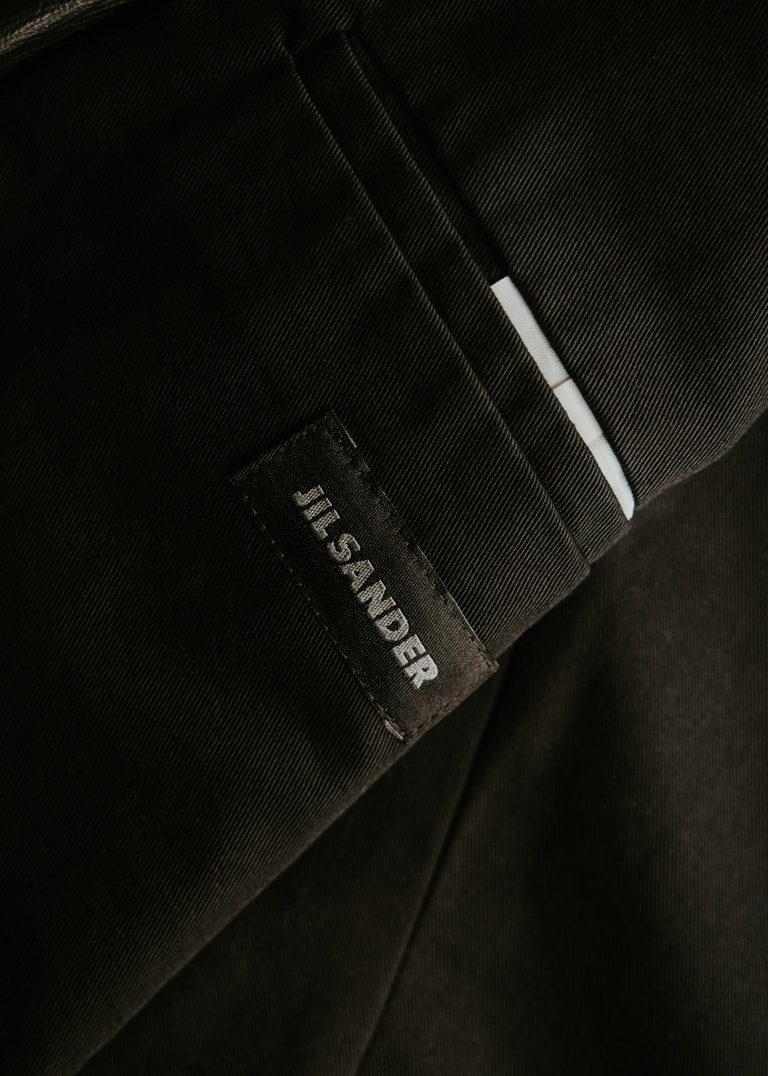00's JIL SANDER fly front leather mid length coat