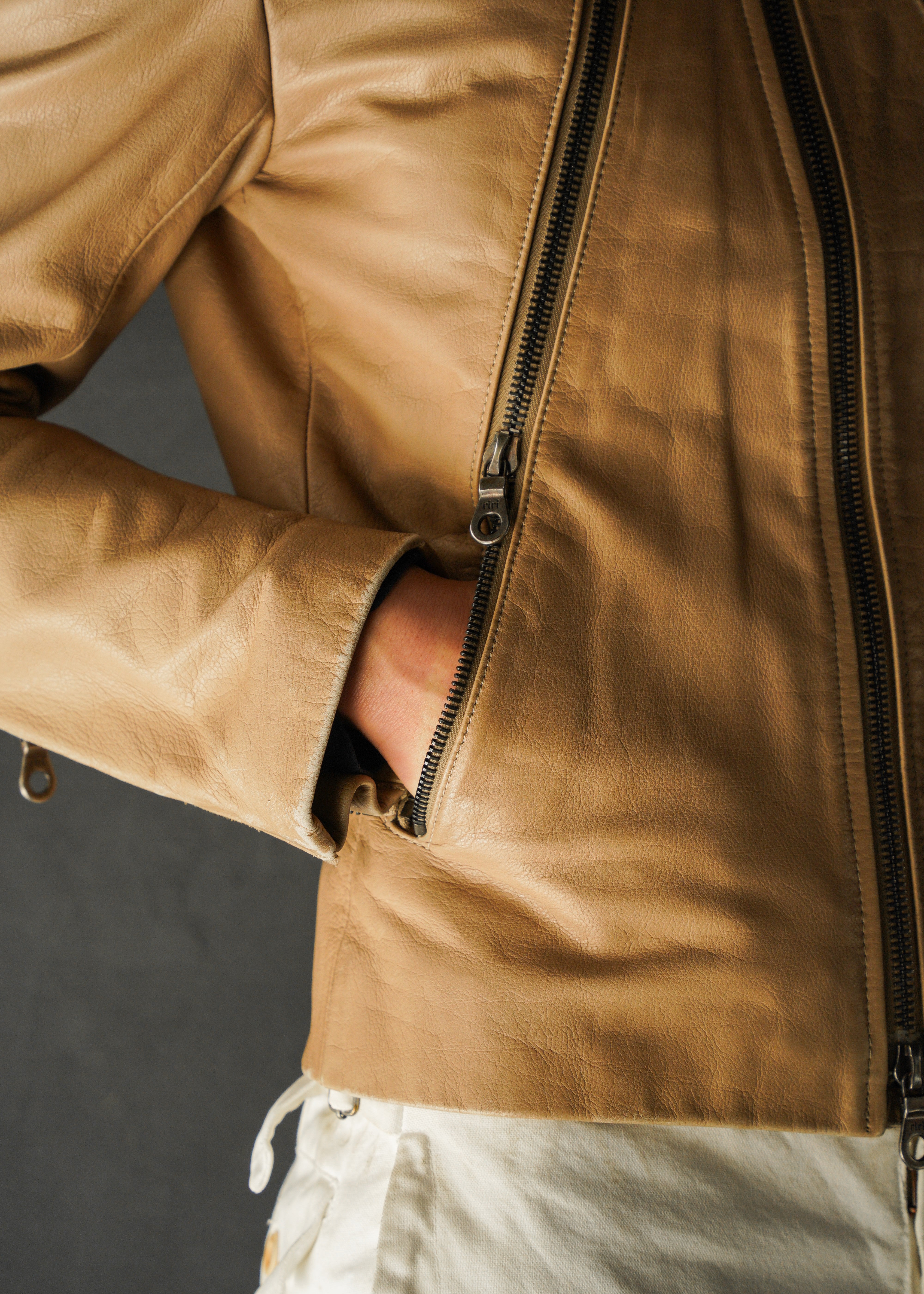 Martin Margiela 08SS 5 zip leather riders jacket