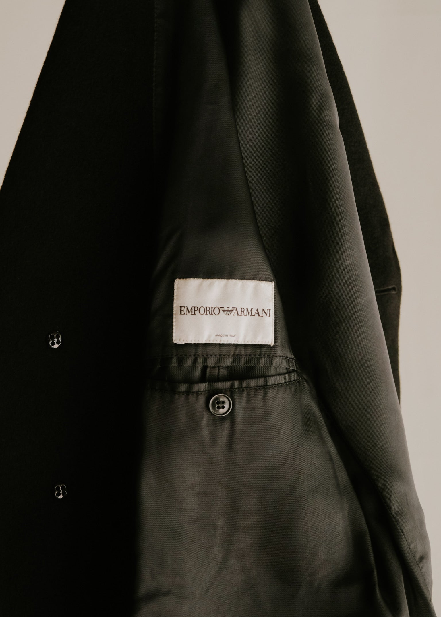 EMPORIO ARMANI 05AW fly front angora wool chesterfield coat