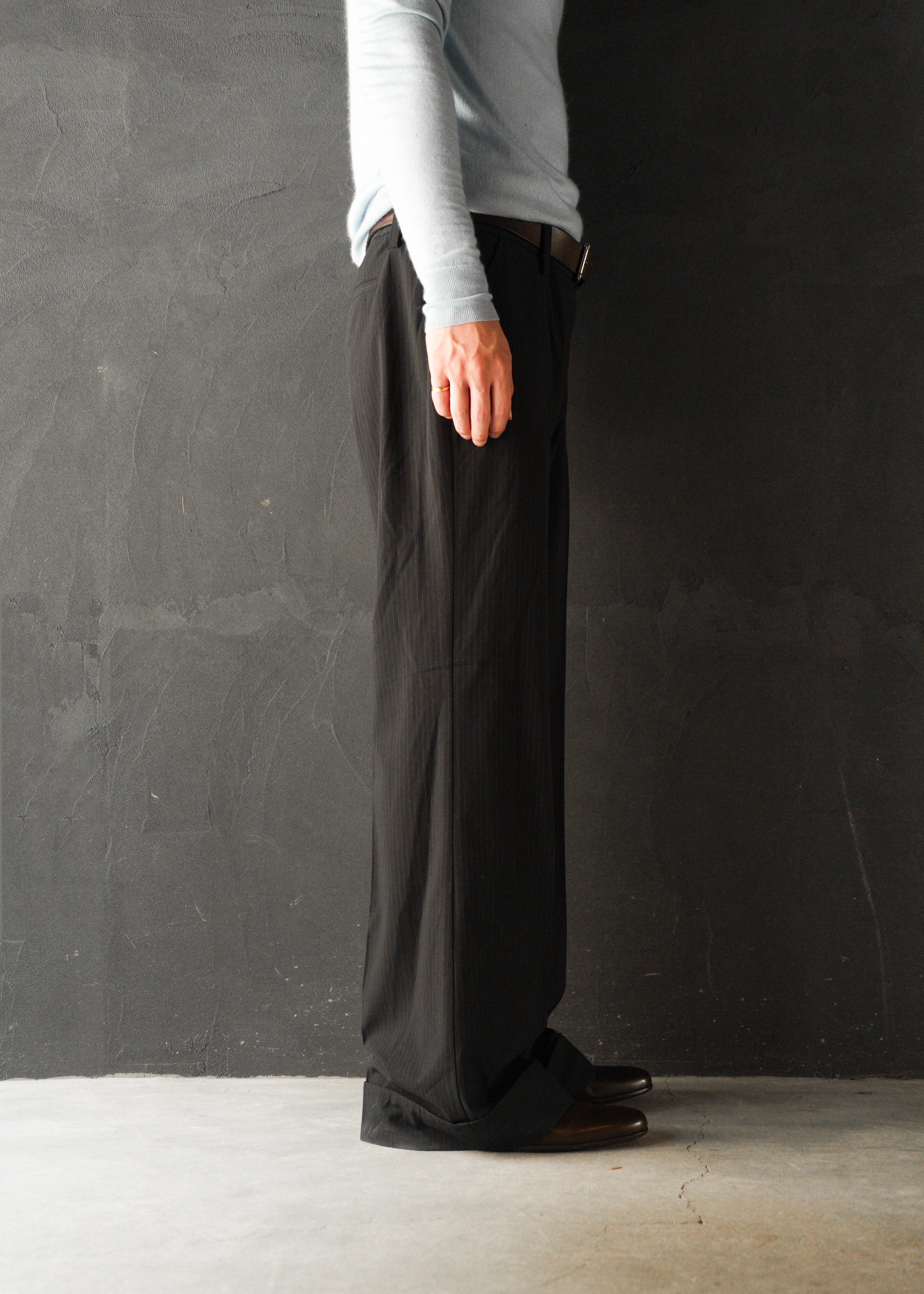 Wide straight stripe slacks