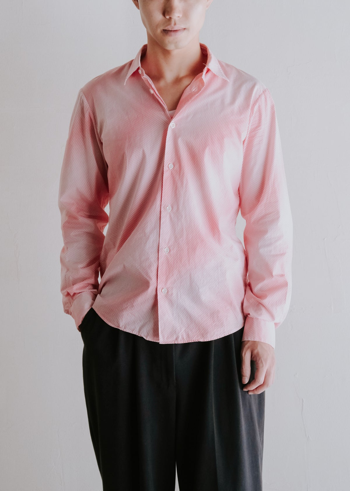 Martin Margiela 08SS gradient stripe regular collar shirt