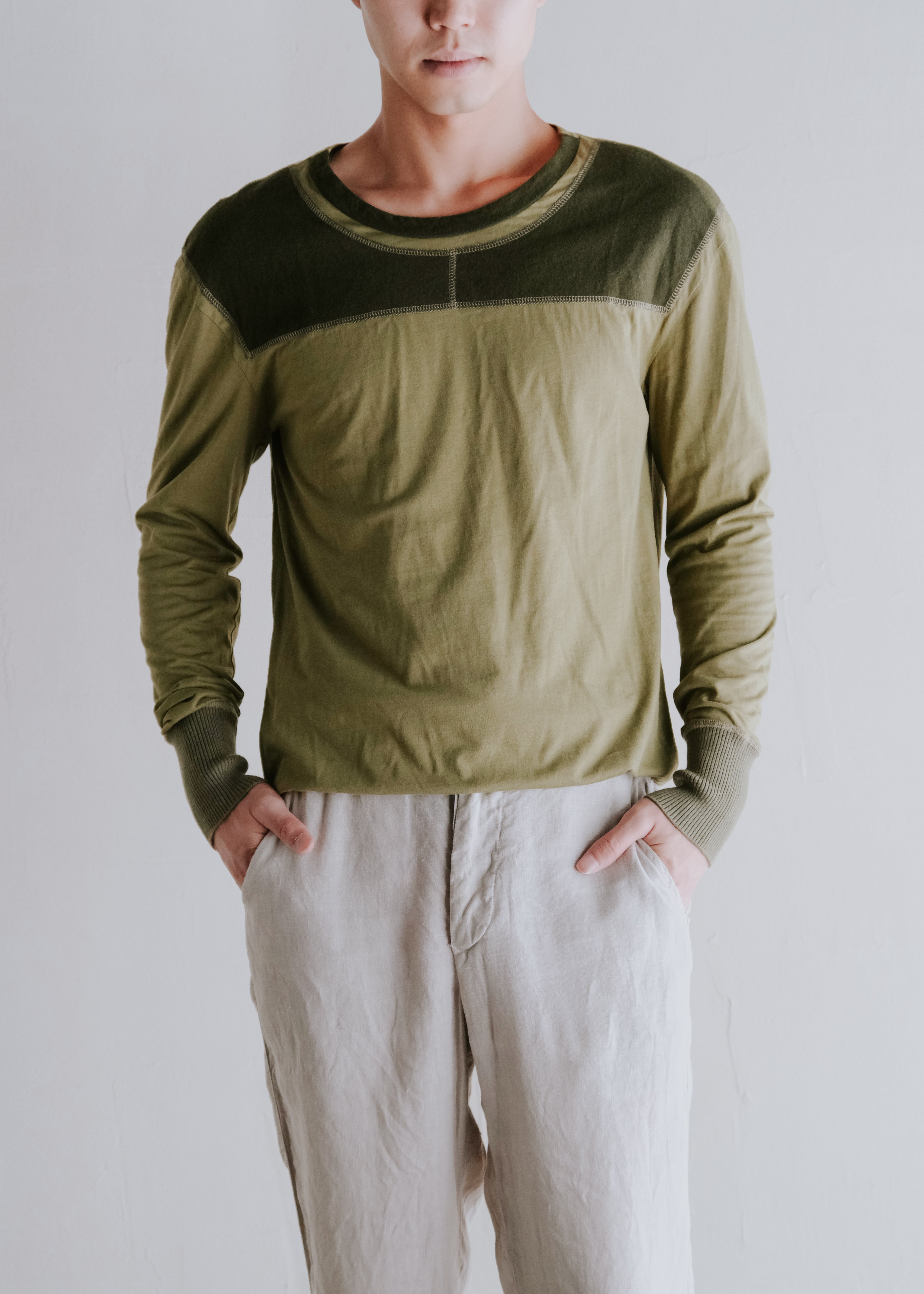 10's BOTTEGA VENETA by Thomas Maier switching yoke L/S T-shirt