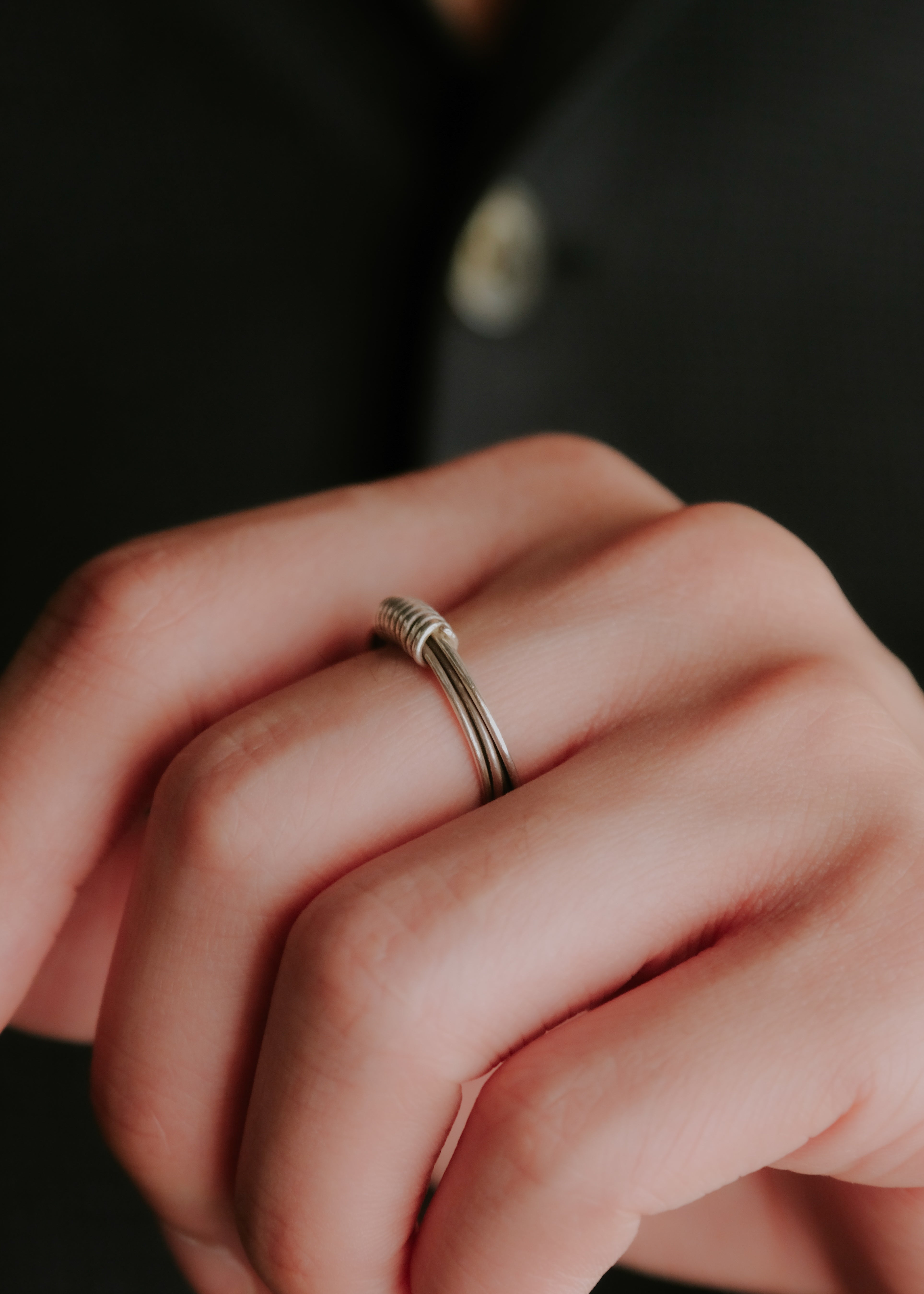 Karen silver spiral wire wrap ring