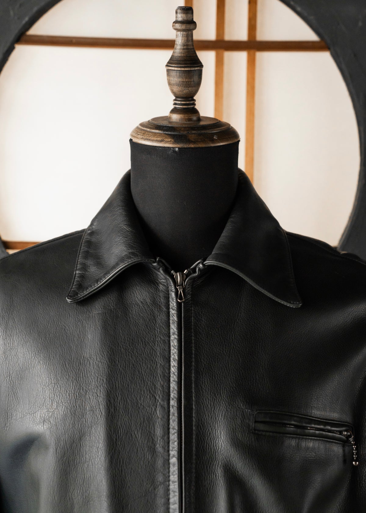 90-00’s A.P.C. zip up cow leather jacket