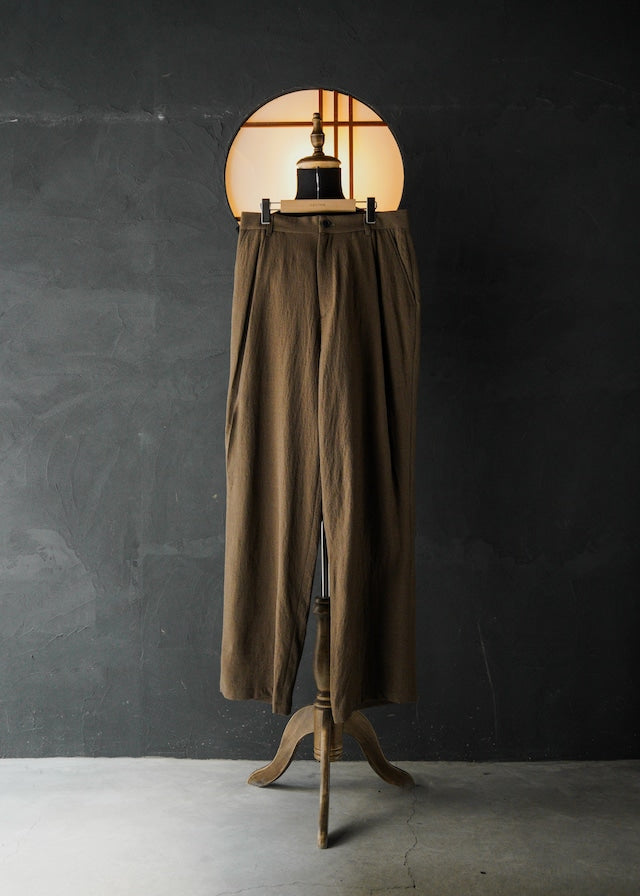 SHOOP 26SS big tuck trousers / Wrincled Brown