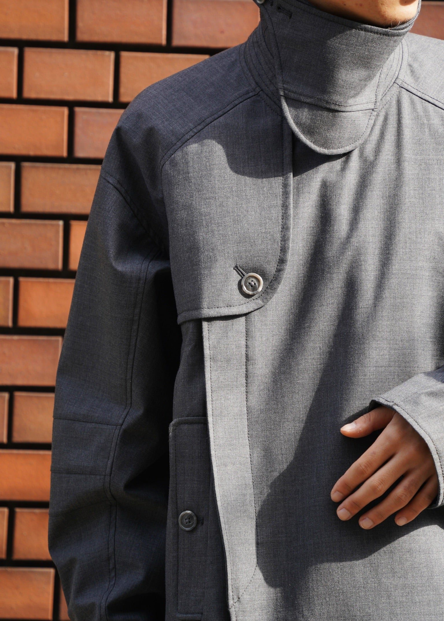 D.Nart.Ampta 25AW round cut short trench coat
