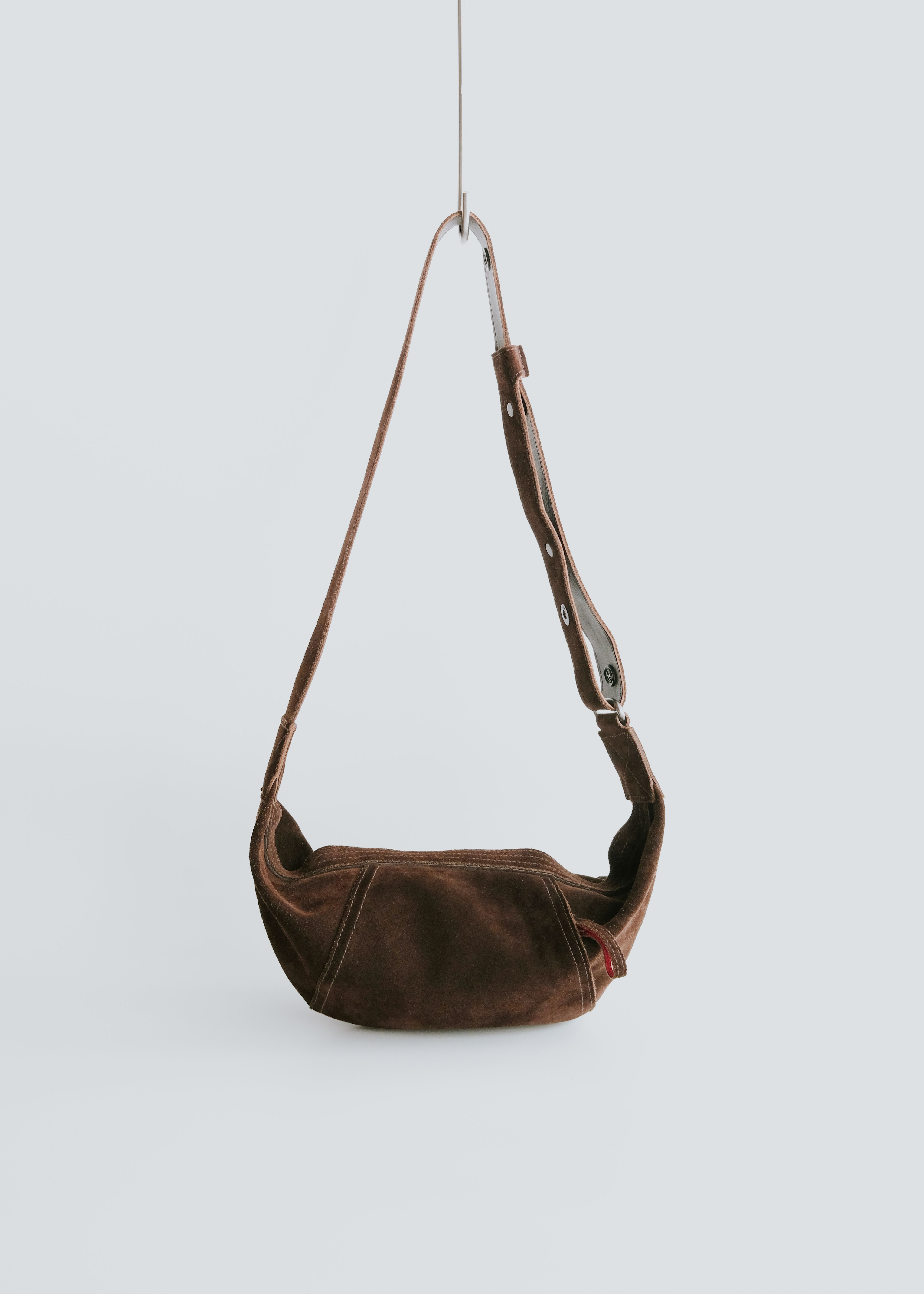 BALLY suede leather hobo shoulder bag