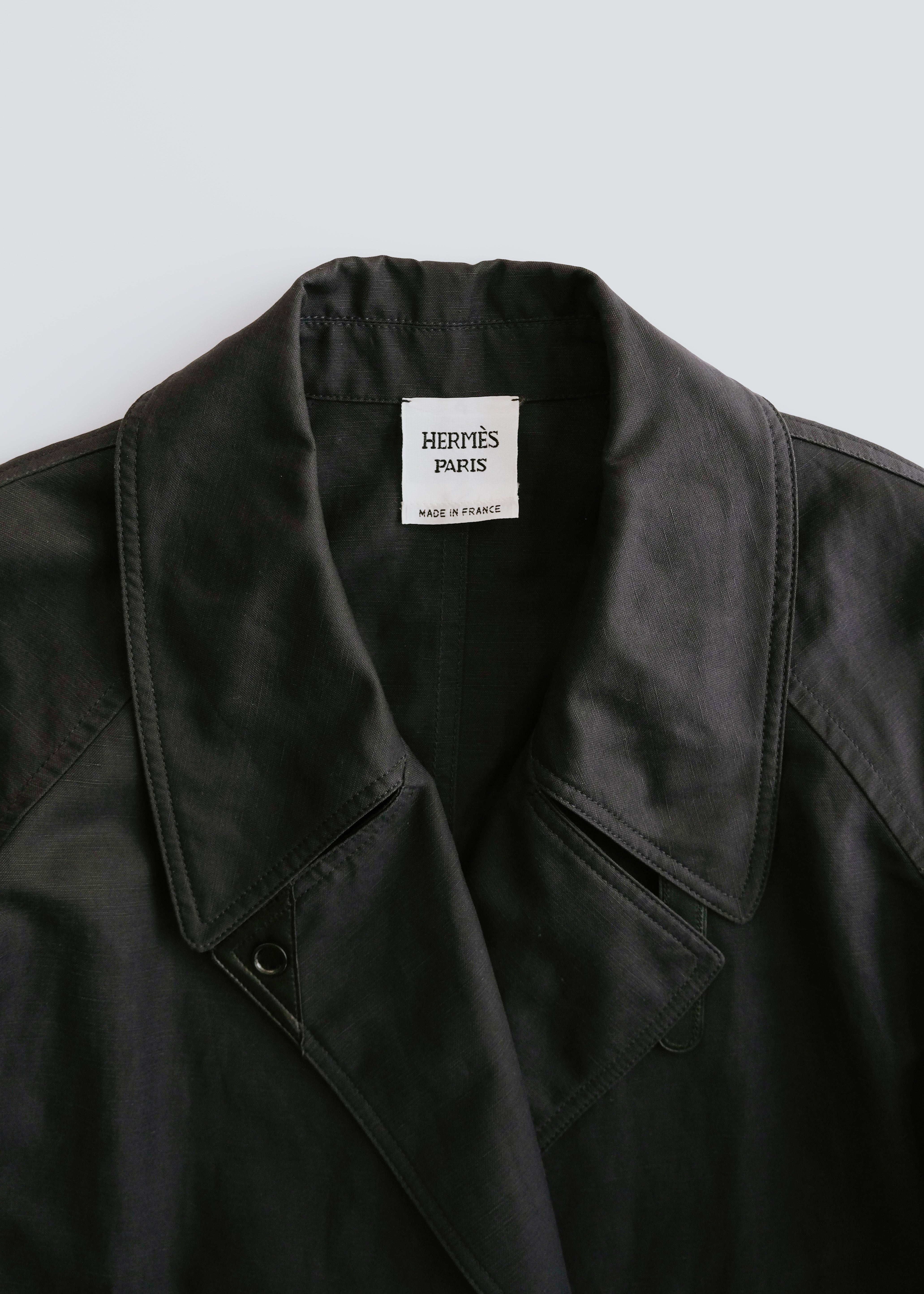 10's HERMÈS by Christophe Lemaire leather belted short coat