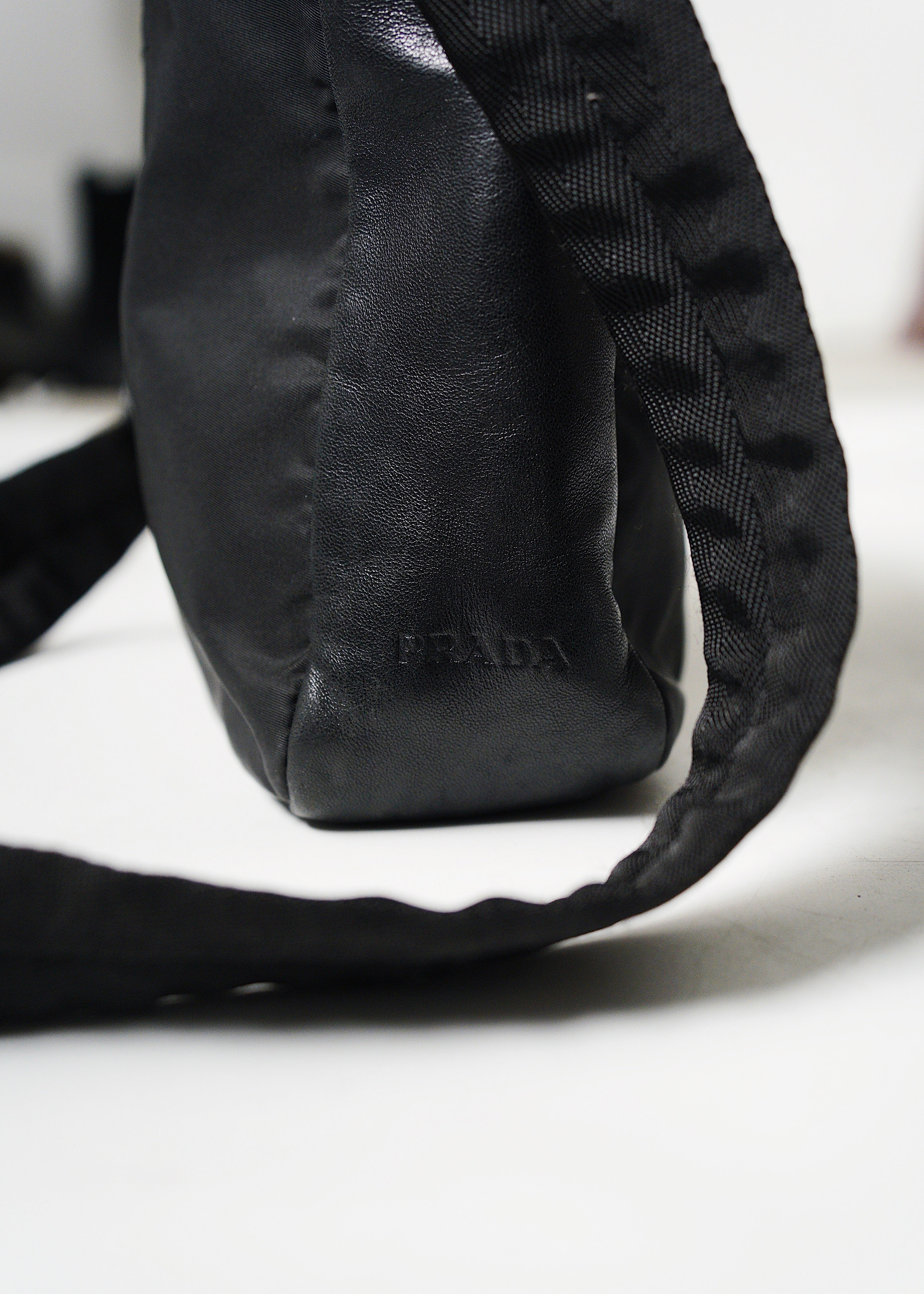 90's PRADA nylon leather shoulder bag