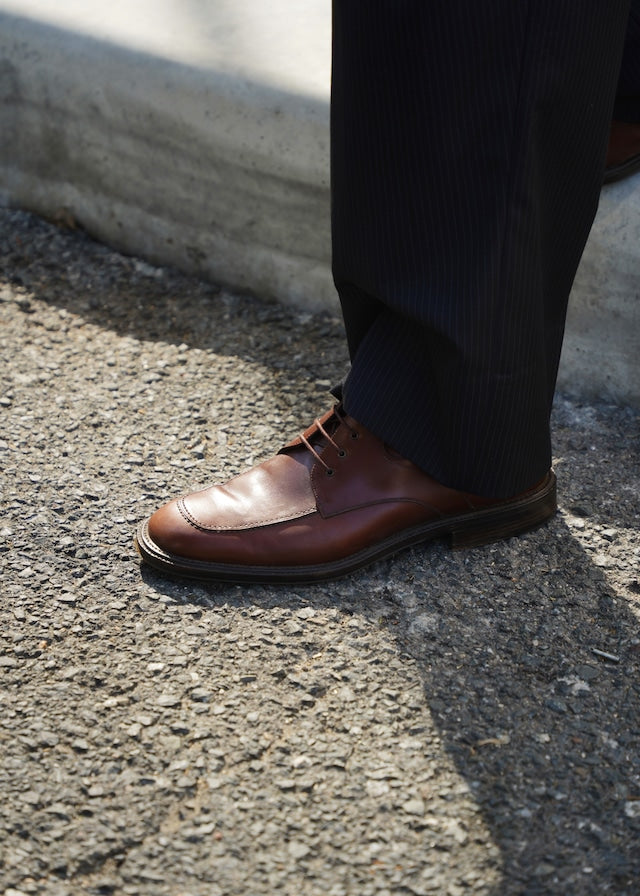 Salvatore Ferragamo square toe leather chukka boot