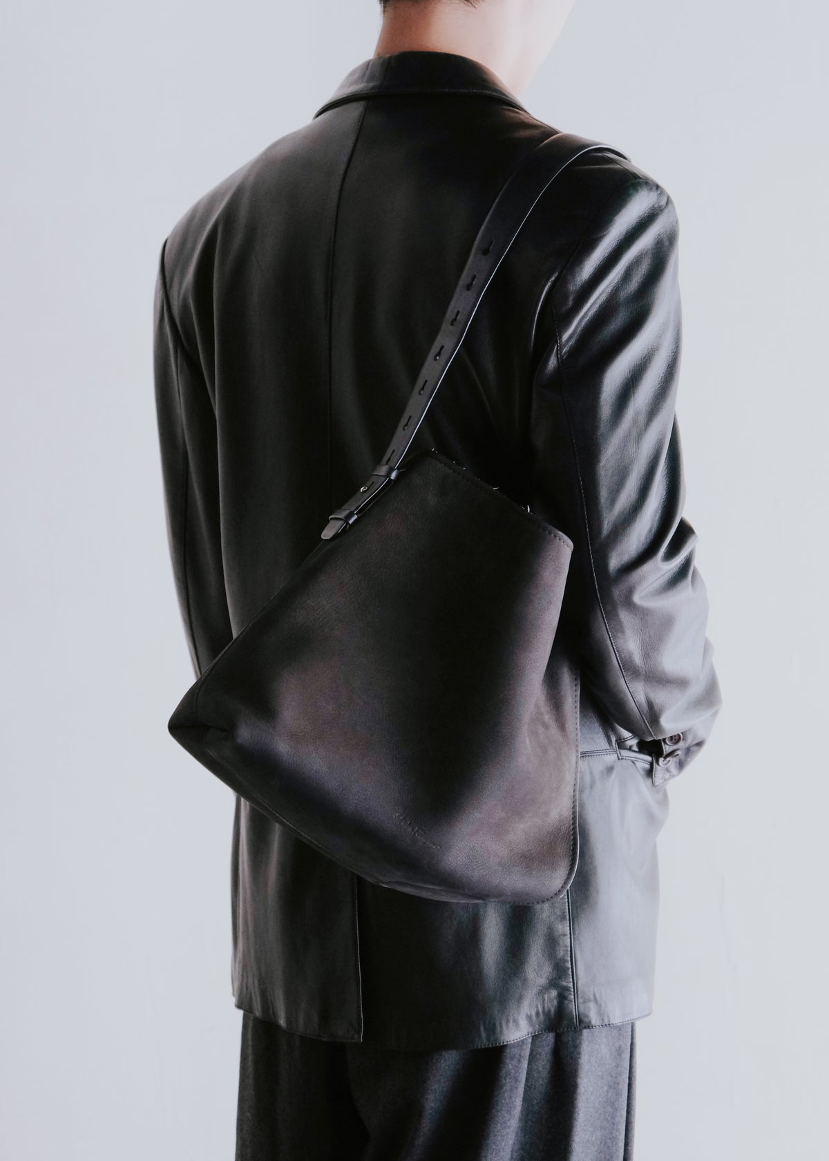 00's Salvatore Ferragamo nubuck leather shoulder bag with Gancini strap