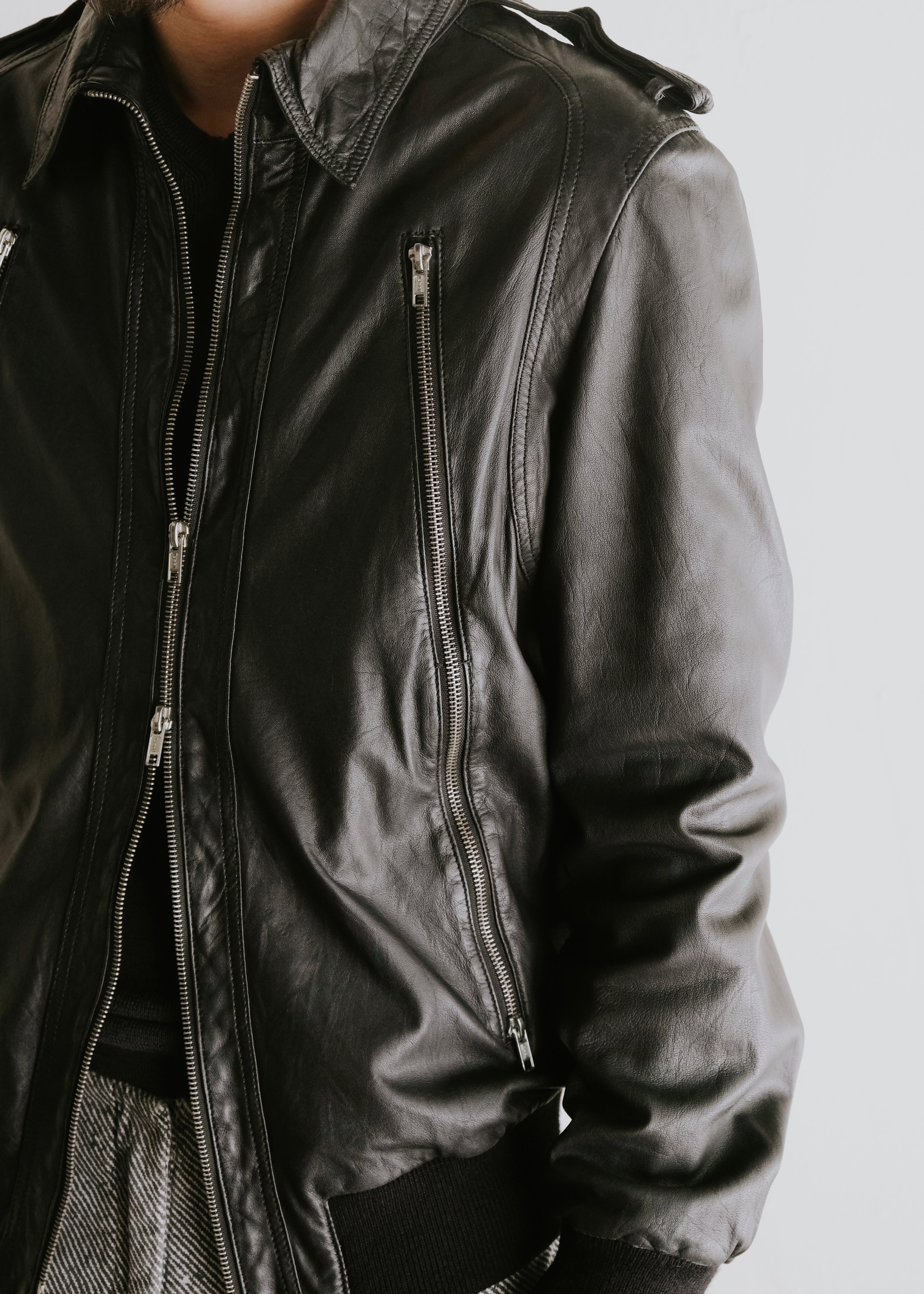 MARCO TAGLIAFERRI multiple pocket sheepskin leather jacket