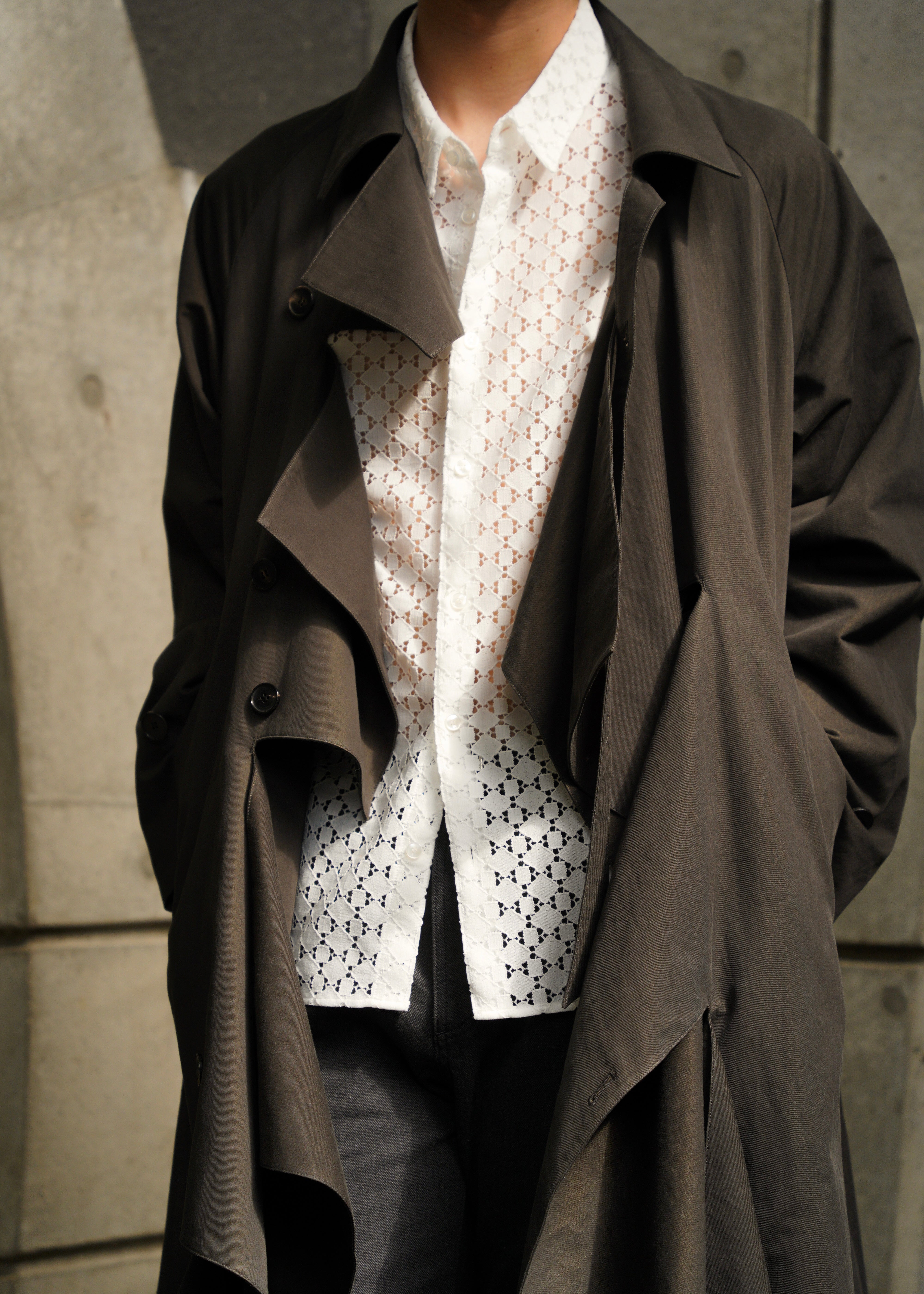 POST ARCHIVE FACTION PAF 2026SS Trimmed Coat Earth ベージュ 新品 メンズ Osaka Japan